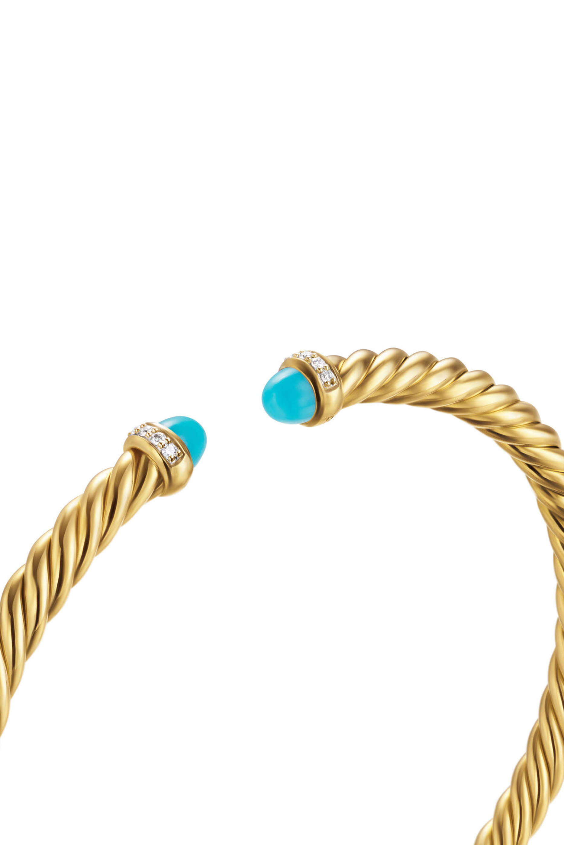 Cablespira&reg; Flex Bracelet, 18K Yellow Gold with Turquoise & Diamonds