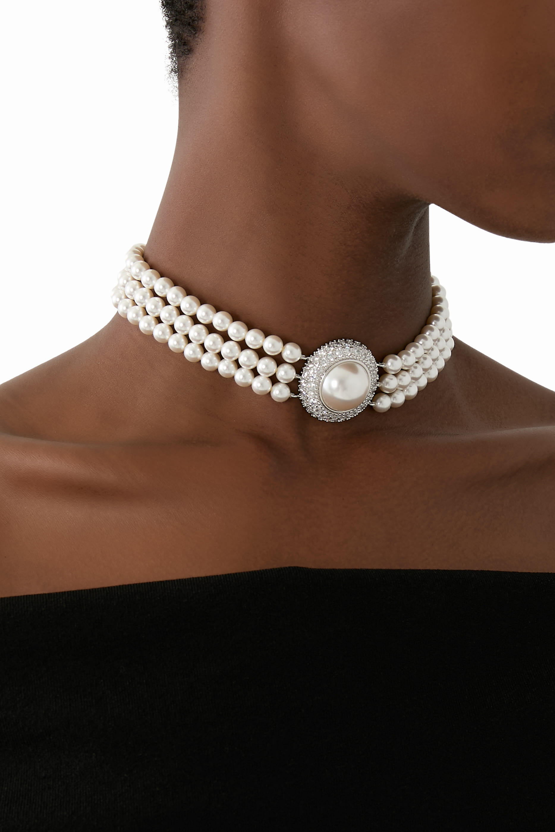 Small Crystal Pearl Choker