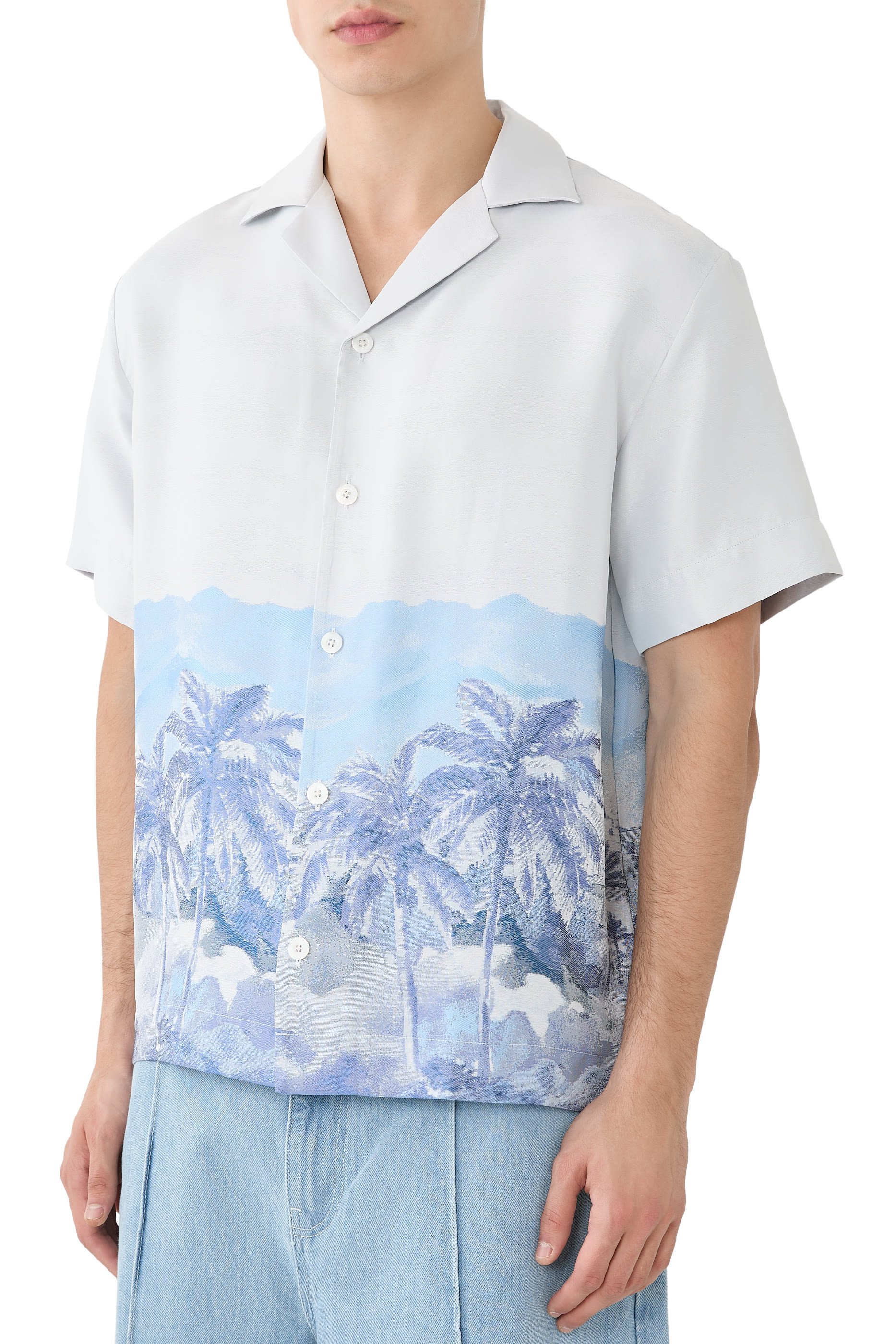 C&eacute;zanne Silk-Blend Jacquard Shirt