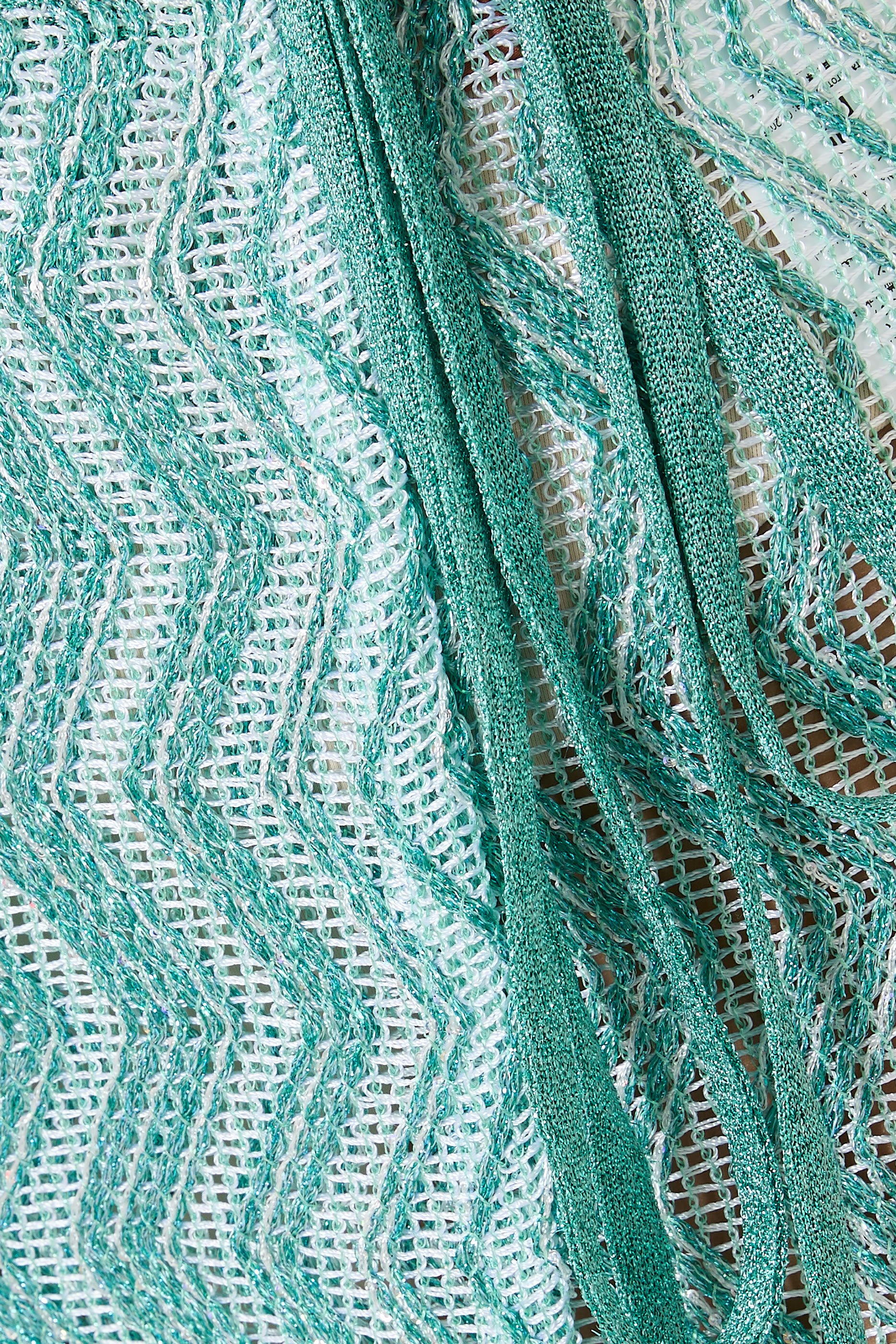  Zigzag Mesh Pareo Mini Skirt with Sequins