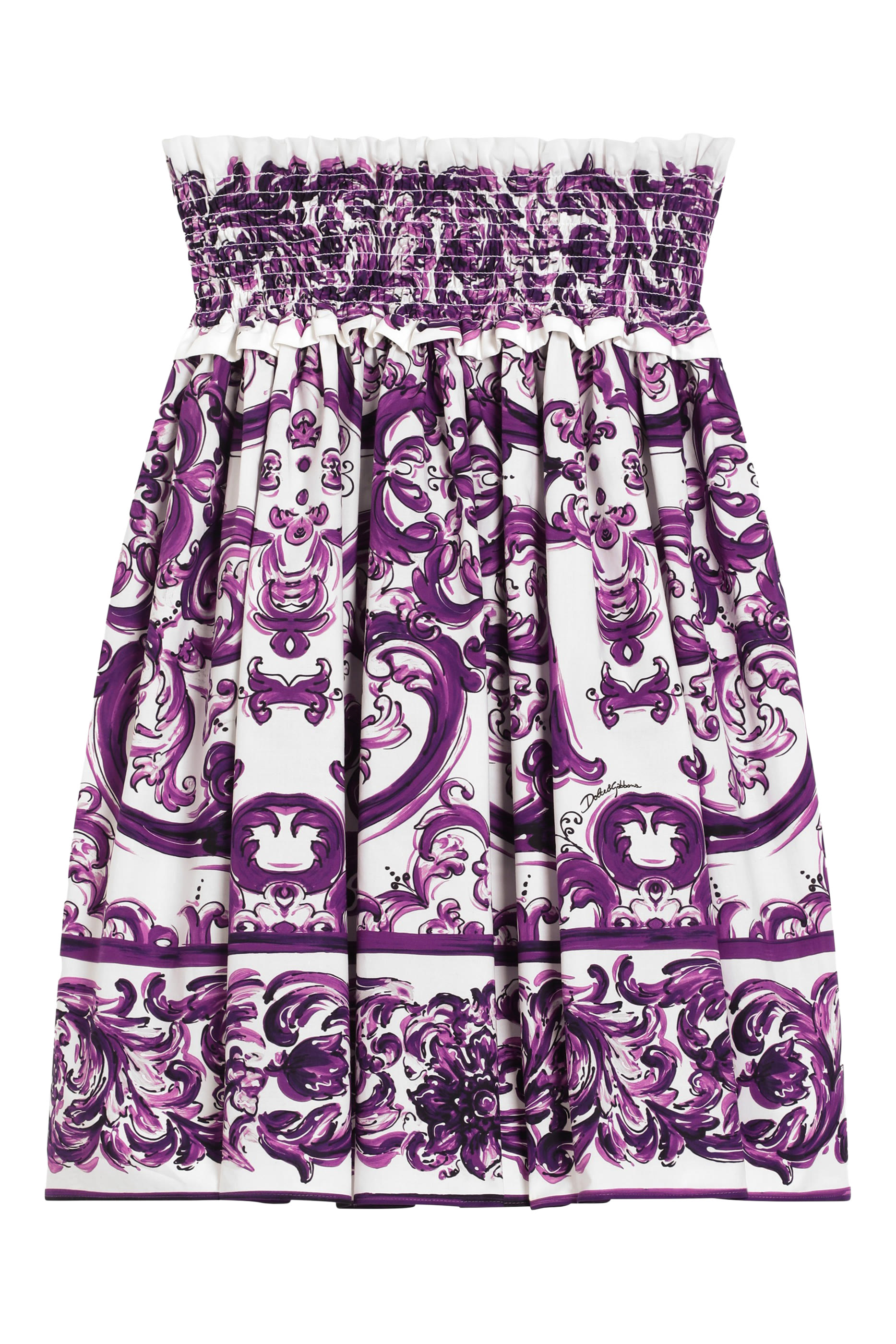 Kids Majolica Print Cotton Skirt