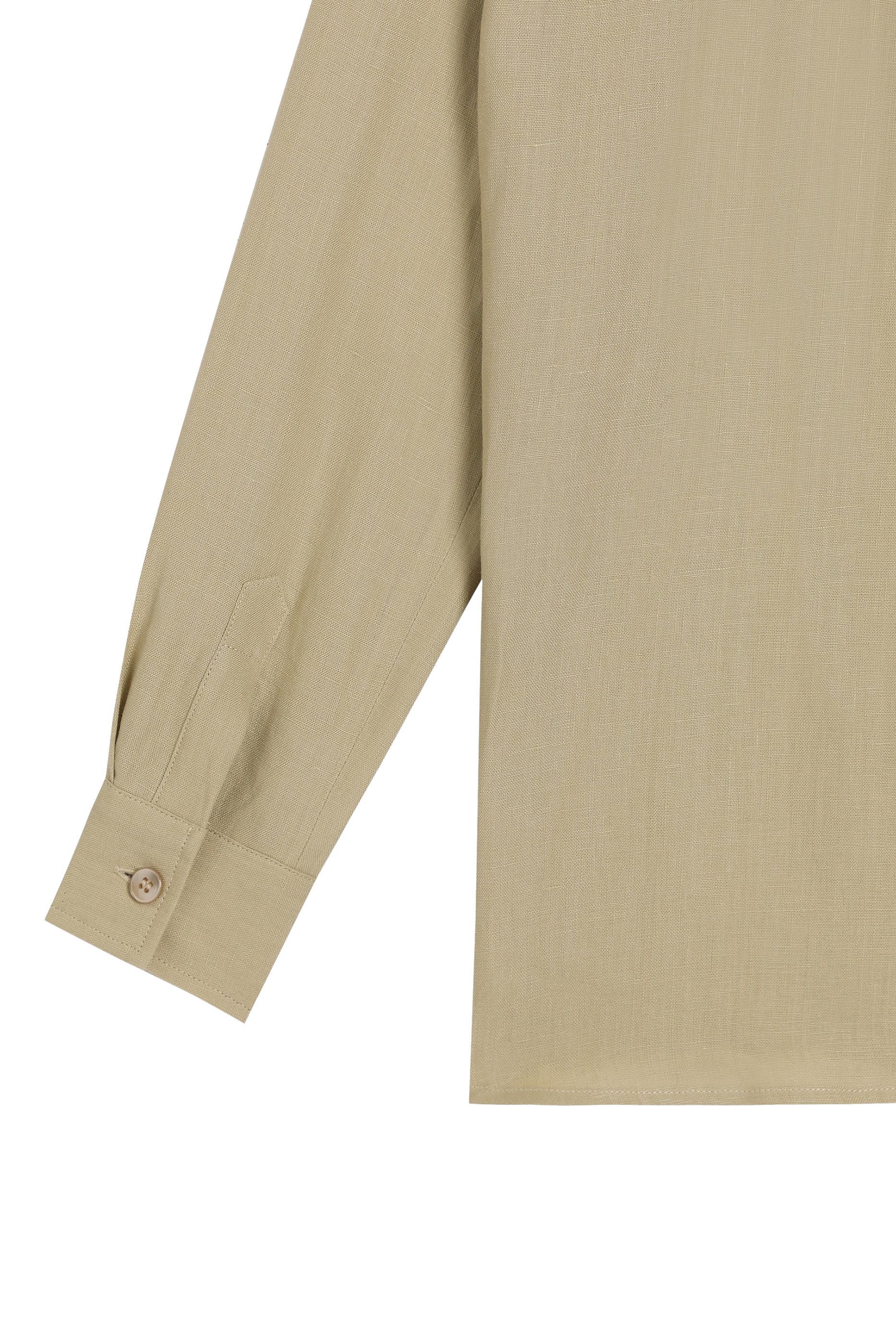 Kids Logo Embroidery Long Sleeves Linen Shirt