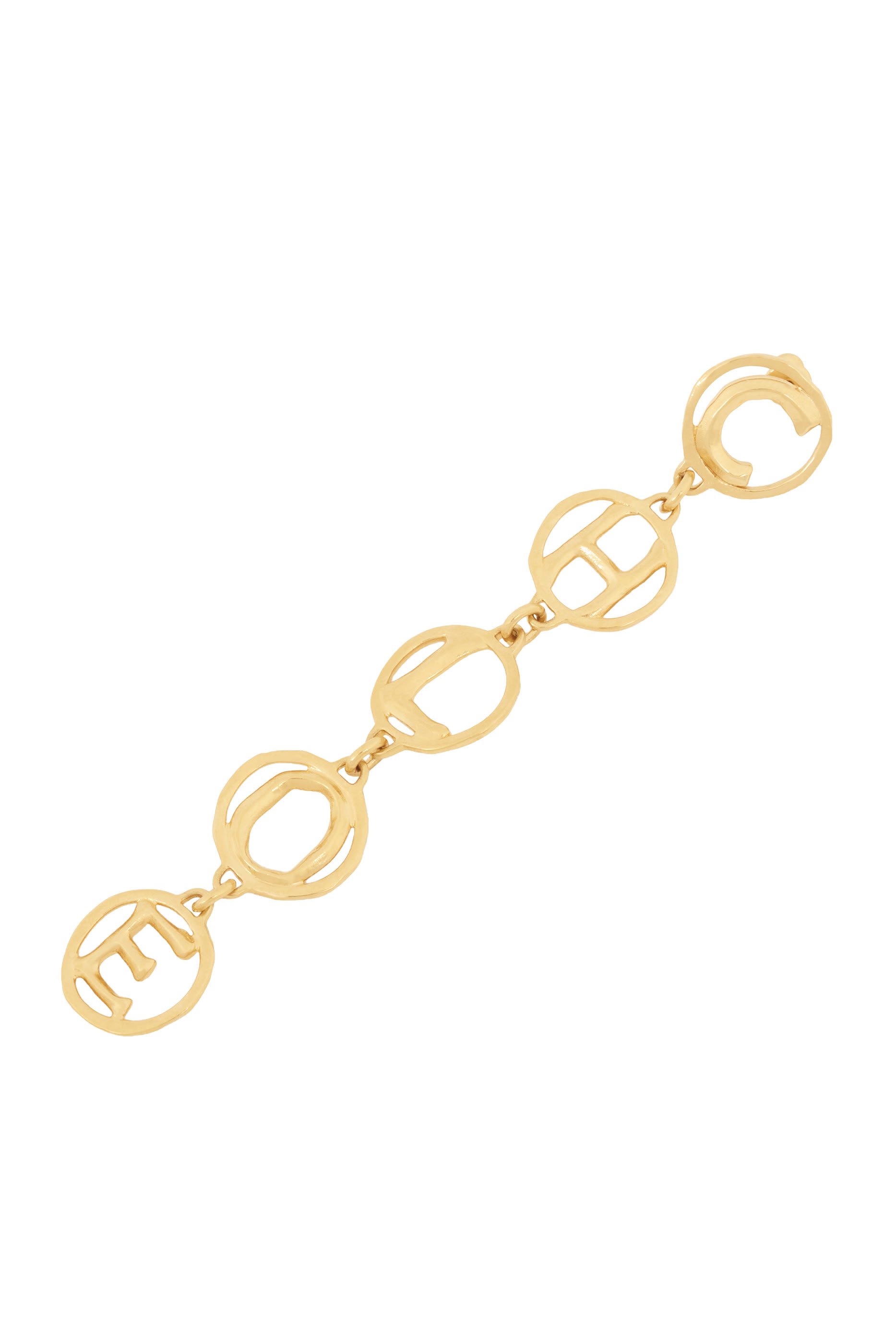 Script Earrings, Brass