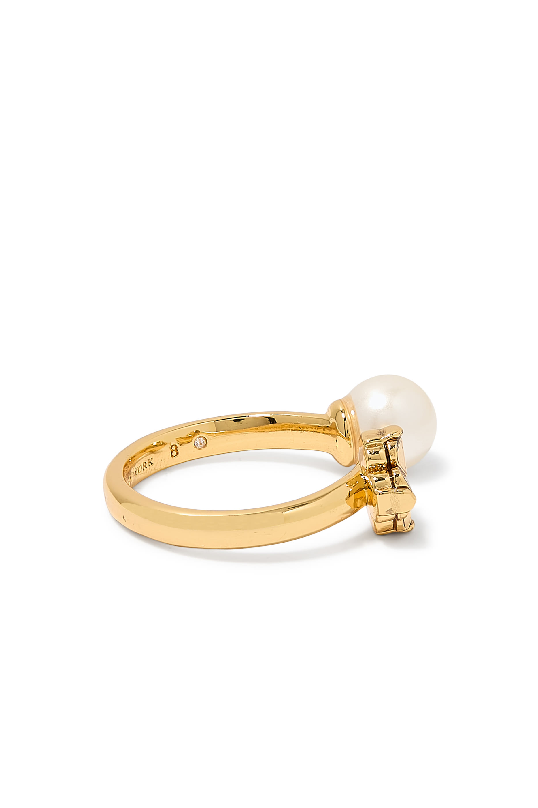 Spade Flower Pearl Ring