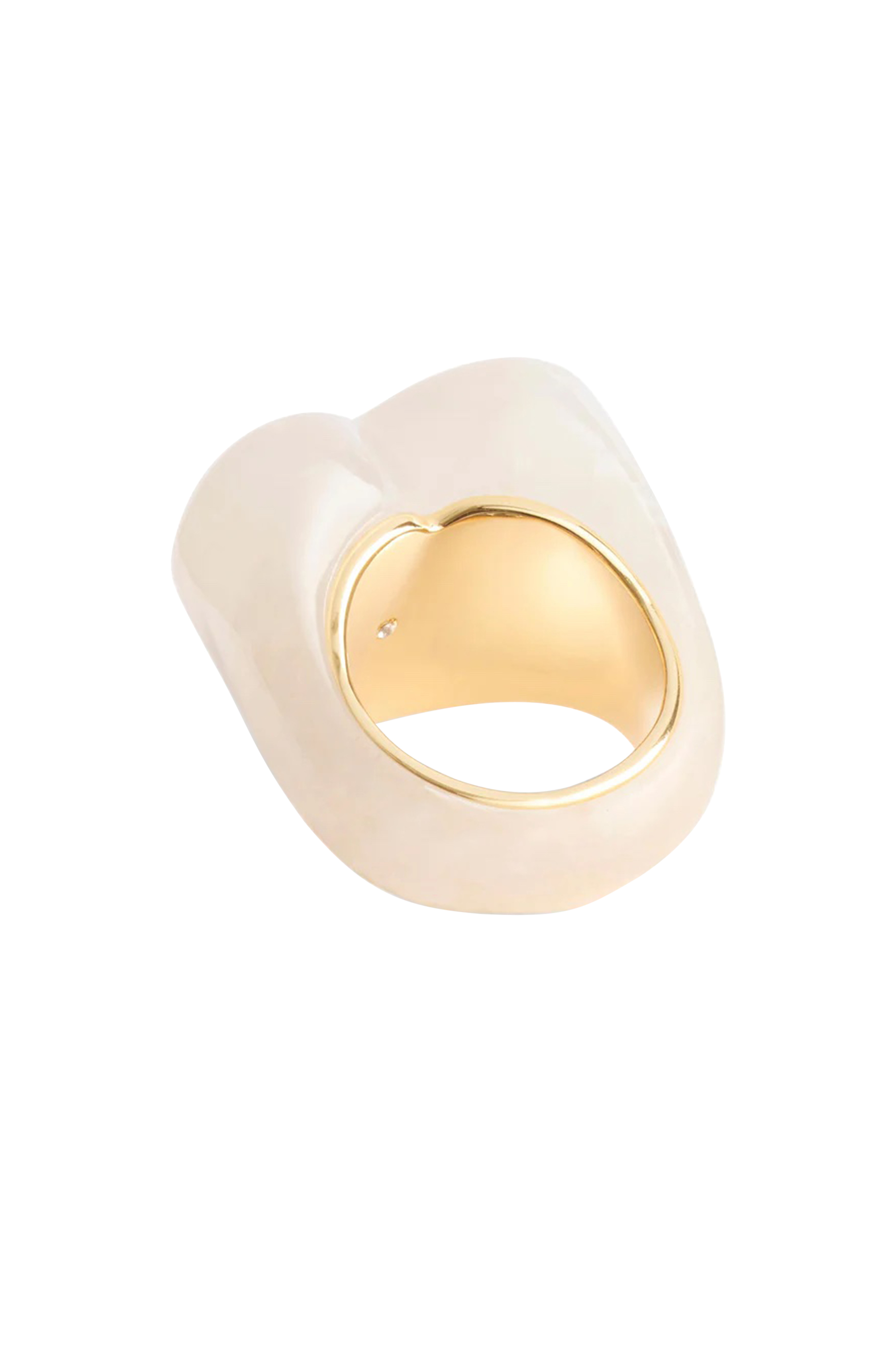 Vintage Charms Signature Heart Cocktail Ring, Brass & Resin, Glass Crystal