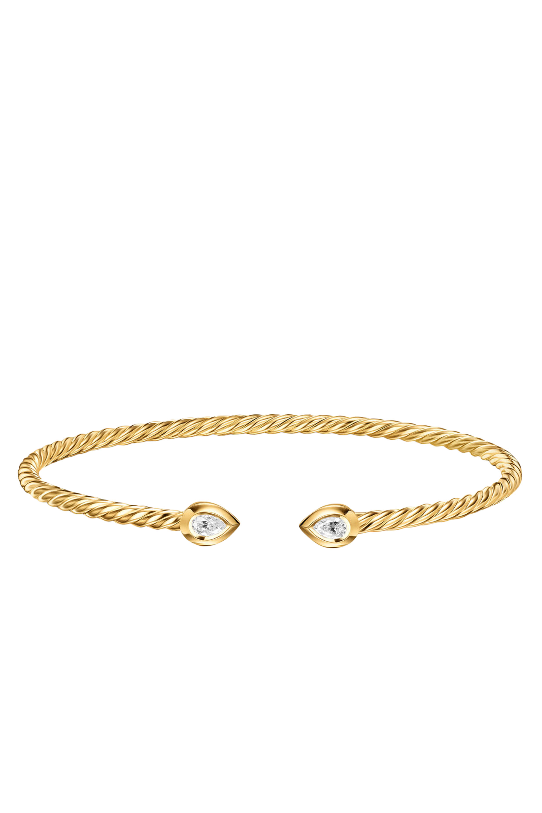 Petite Modern Renaissance&reg; Pear Cablespira&reg; Bracelet, 18K Yellow Gold & Diamonds
