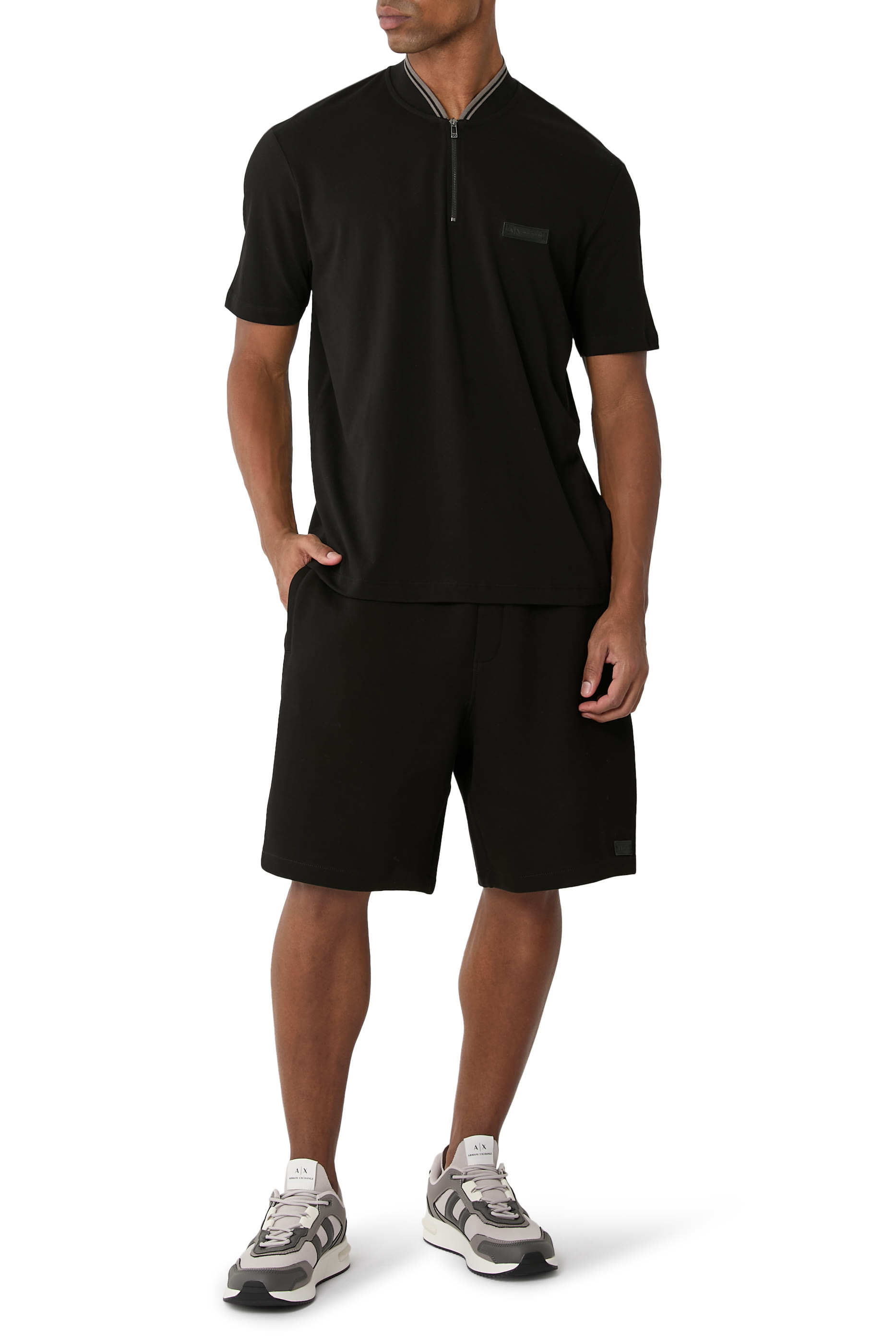 Cotton Blend Pique Shorts