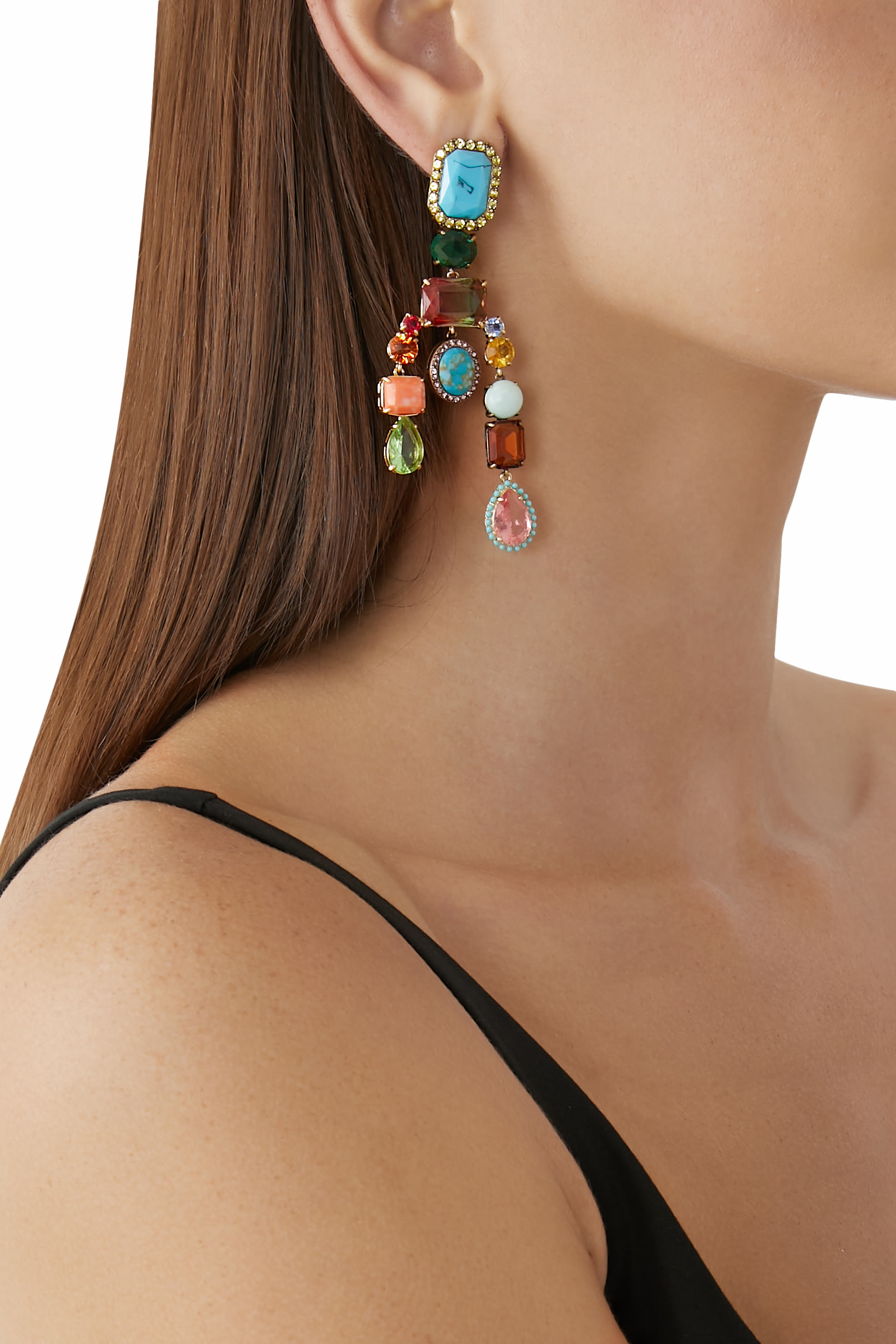 Large Mixed Gem Earrings