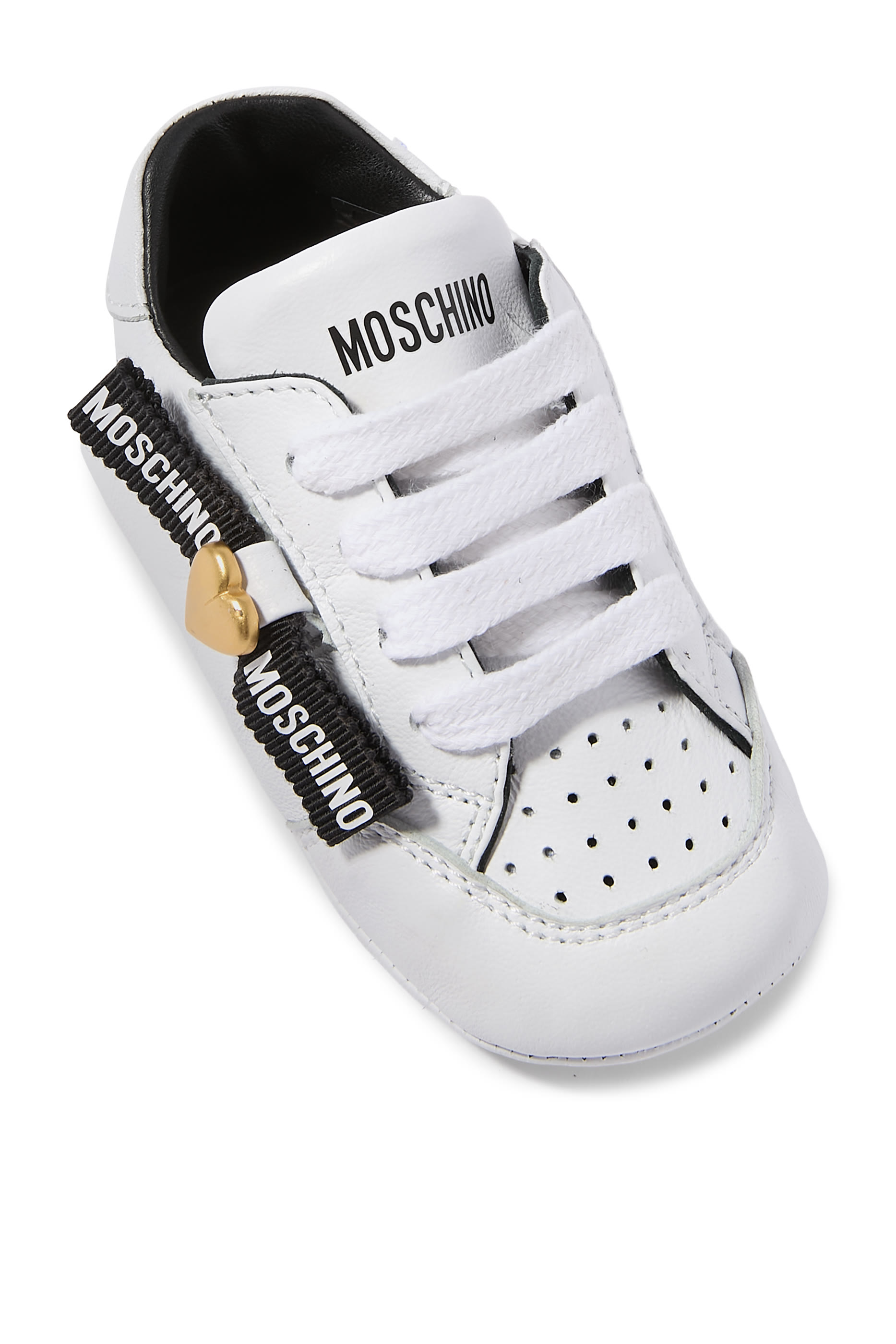 Kids Heart Leather Ballerina Sneakers