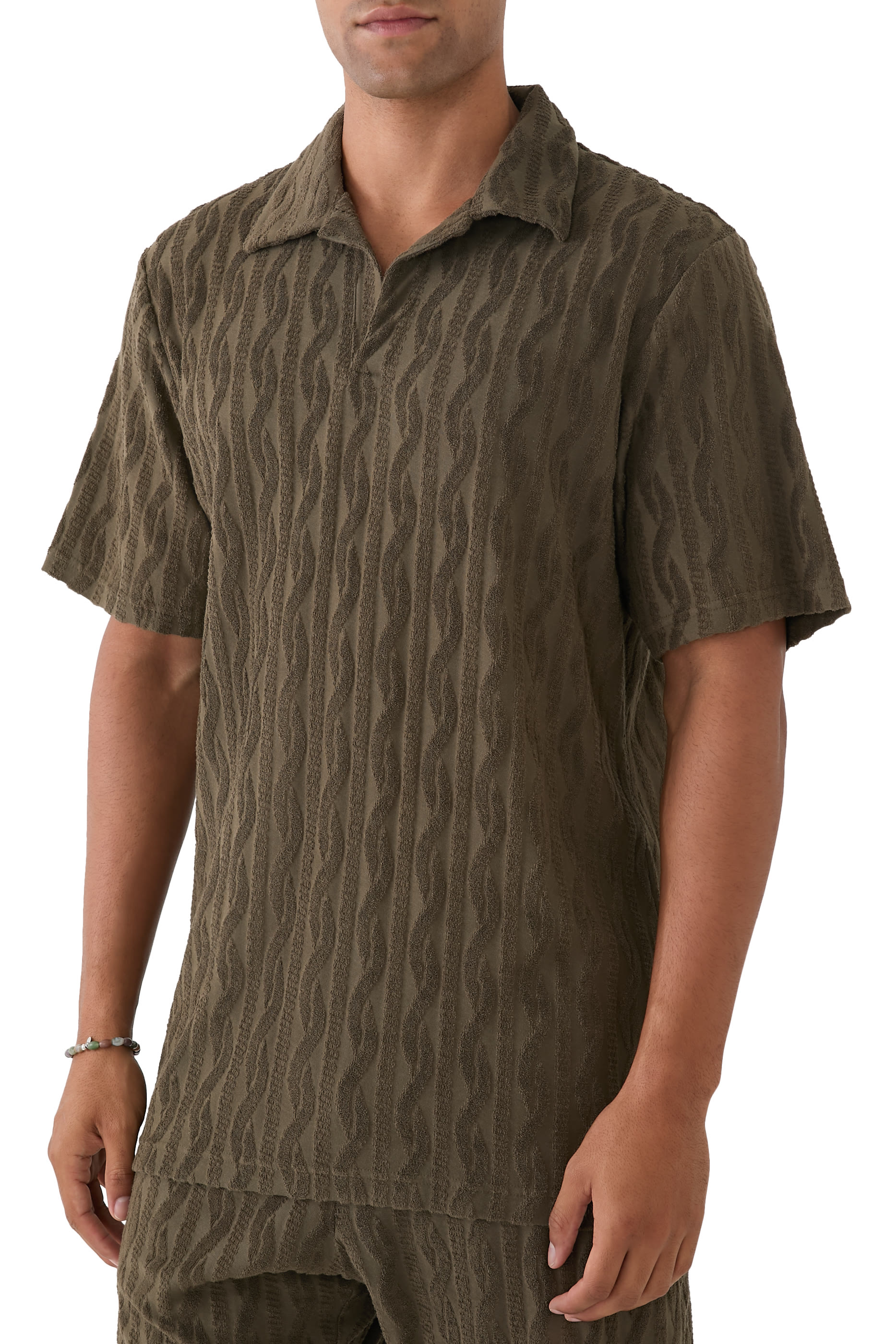 Faustino Jacquard Terry Cotton Shirt