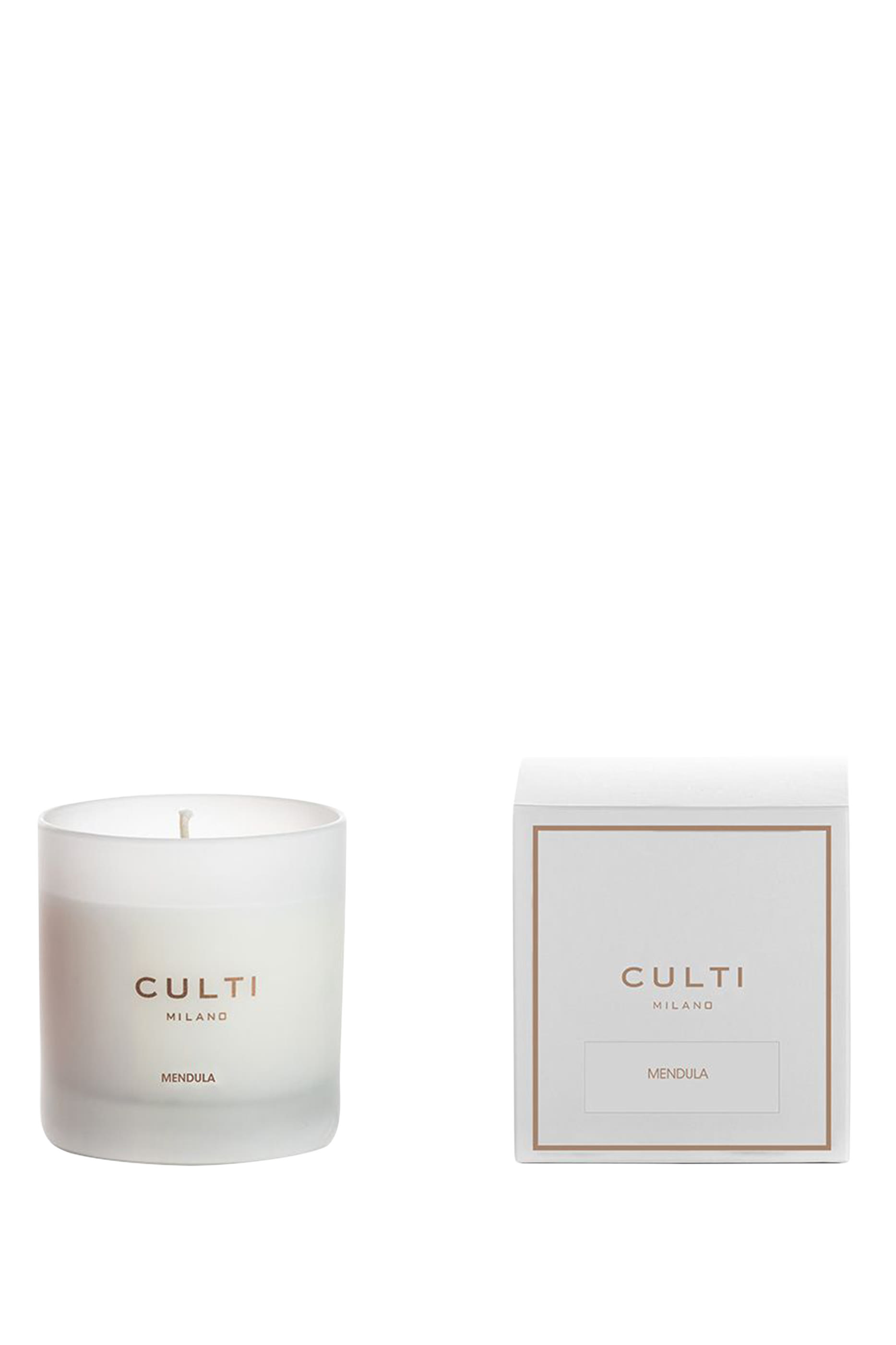 Mendula Scented Candle in Silkscreened Satin Glass