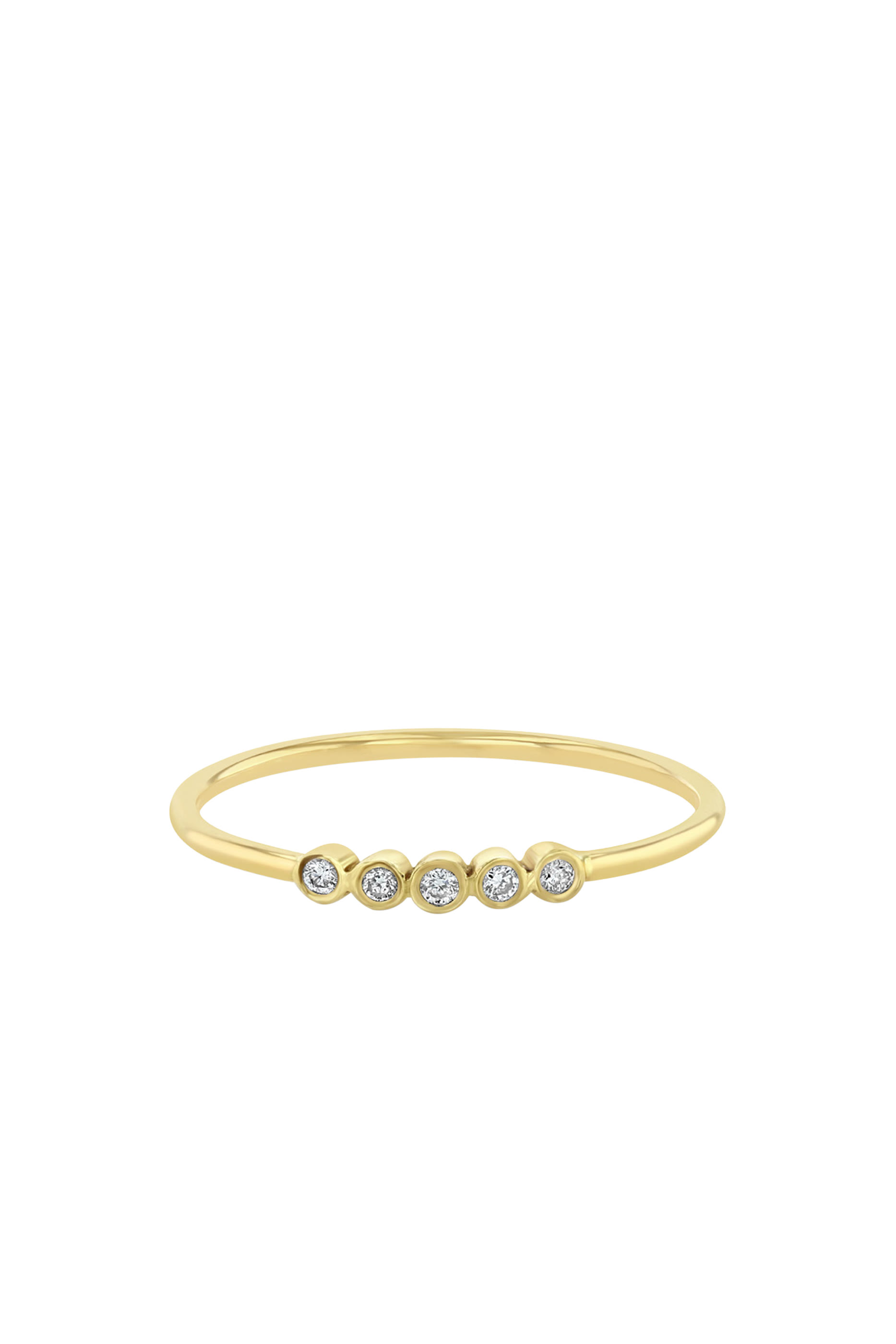 5 Diamond Bezel Ring, 14K Yellow Gold & Diamonds