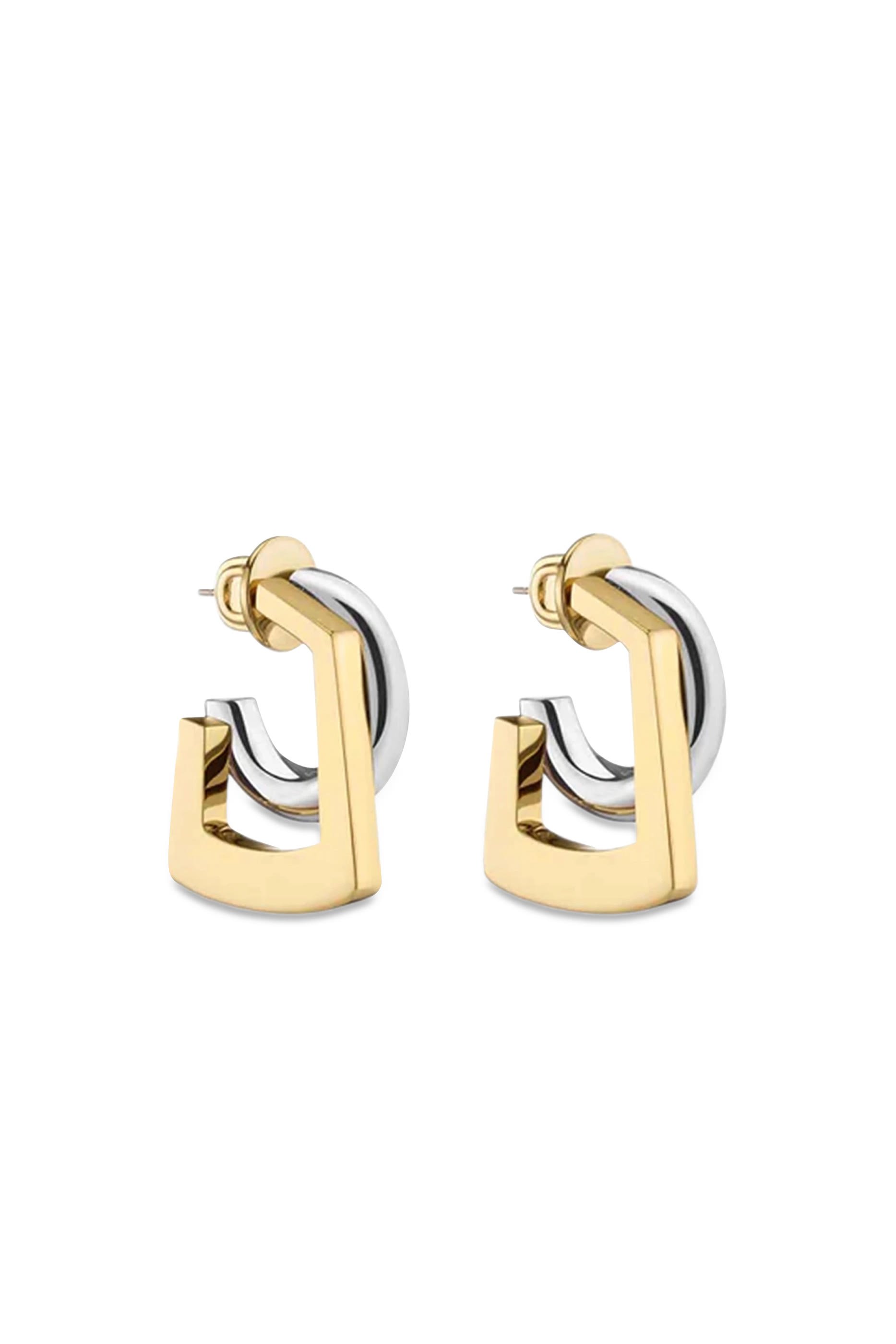 Tina Mini Pav&eacute; Earrings, 12K Gold Plated Brass & Crystals
