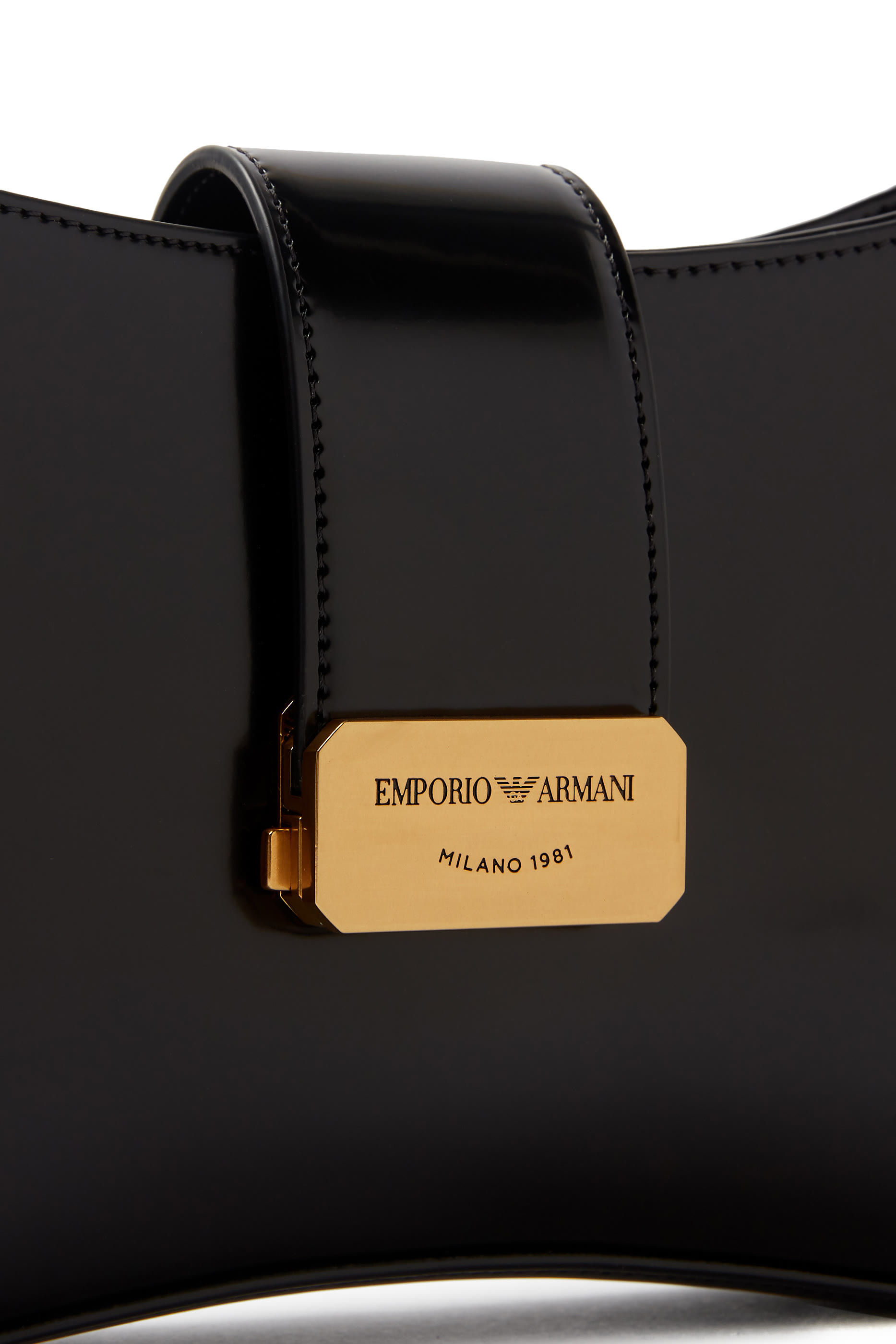 Hobo Shoulder Bag with Logo Buckle