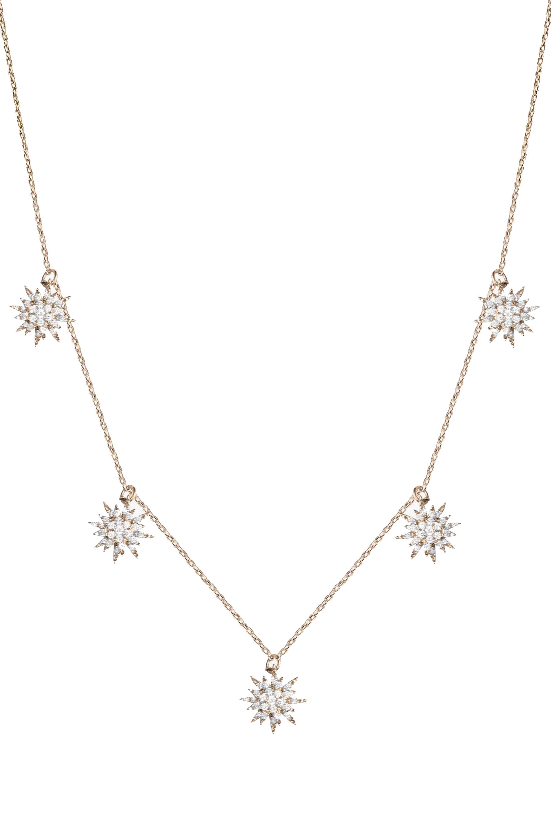 Soleil Large Tassels Necklace, 18K Yellow Gold & Diamonds