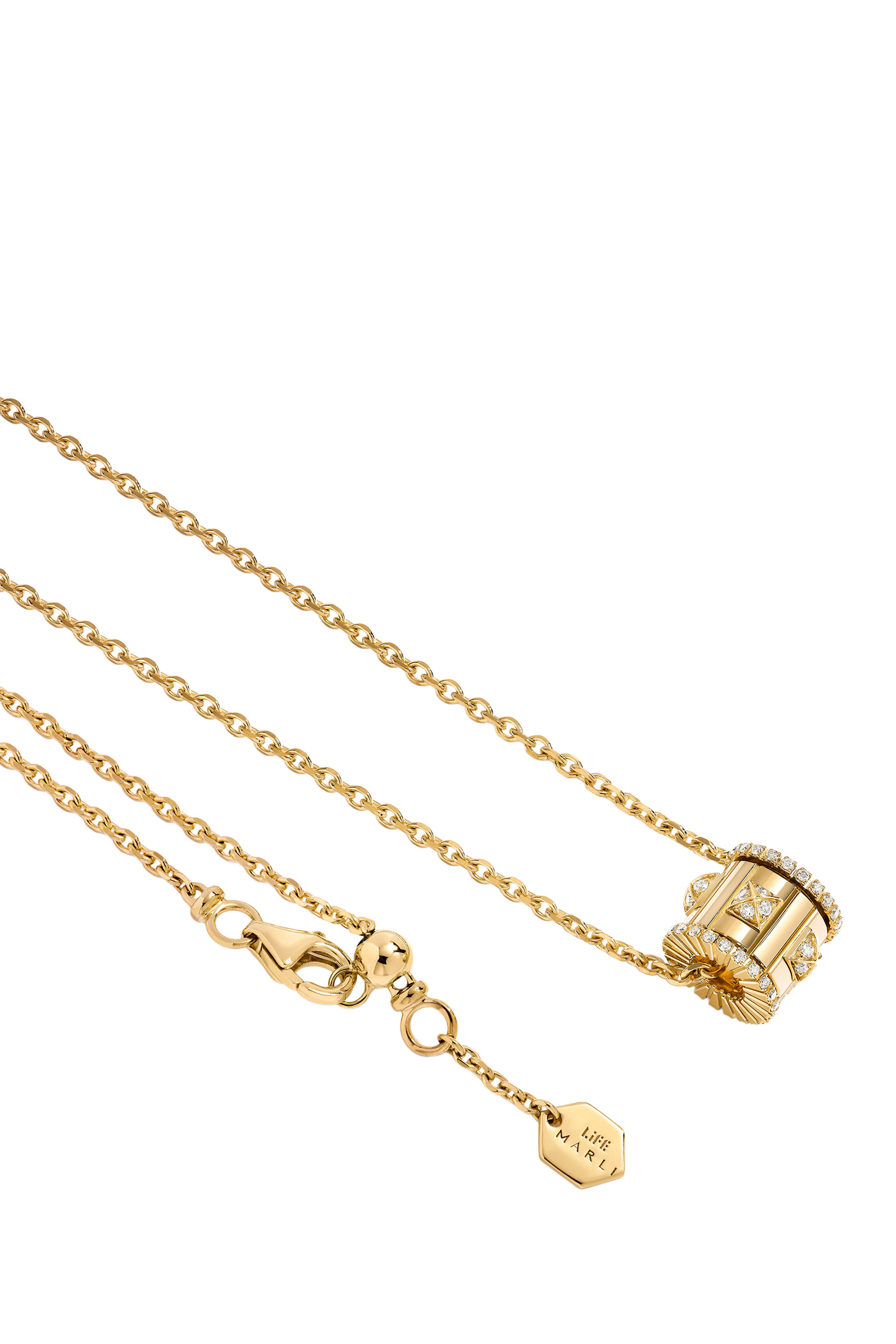 Life Spinning Pendant Necklace, 18K Yellow Gold & Diamonds