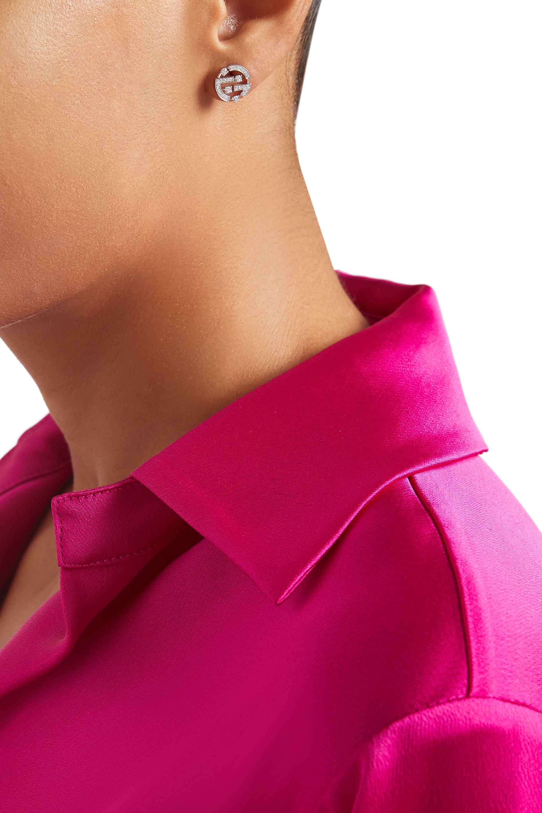 Avenues Stud Earrings, 18k White Gold with Diamonds