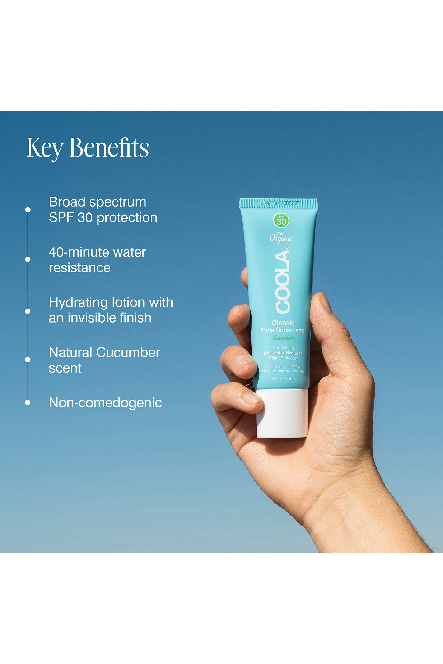 Cucumber – Classic Face Organic Sunscreen Lotion SPF30