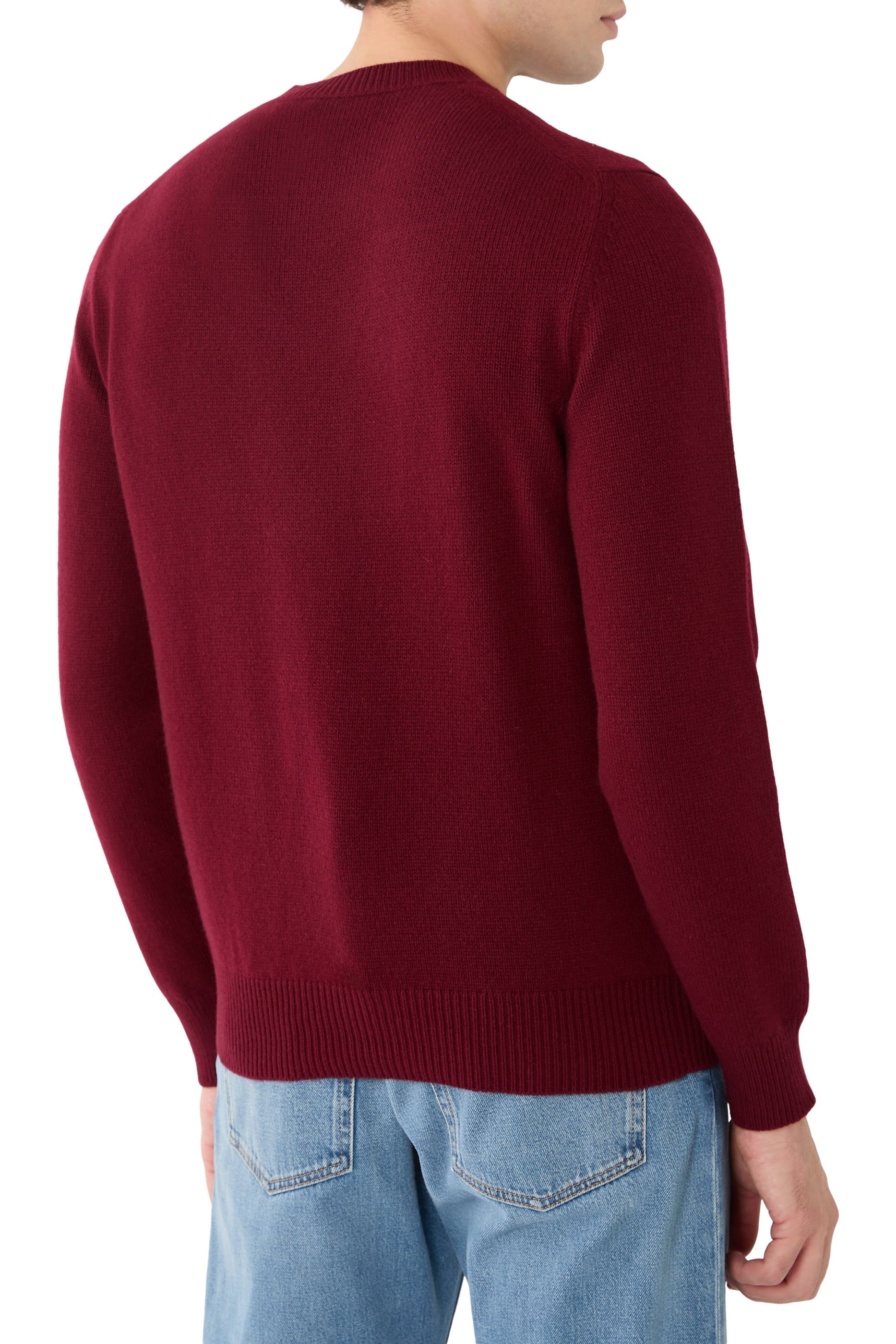 Logo Embroidered Wool Cashmere Sweater