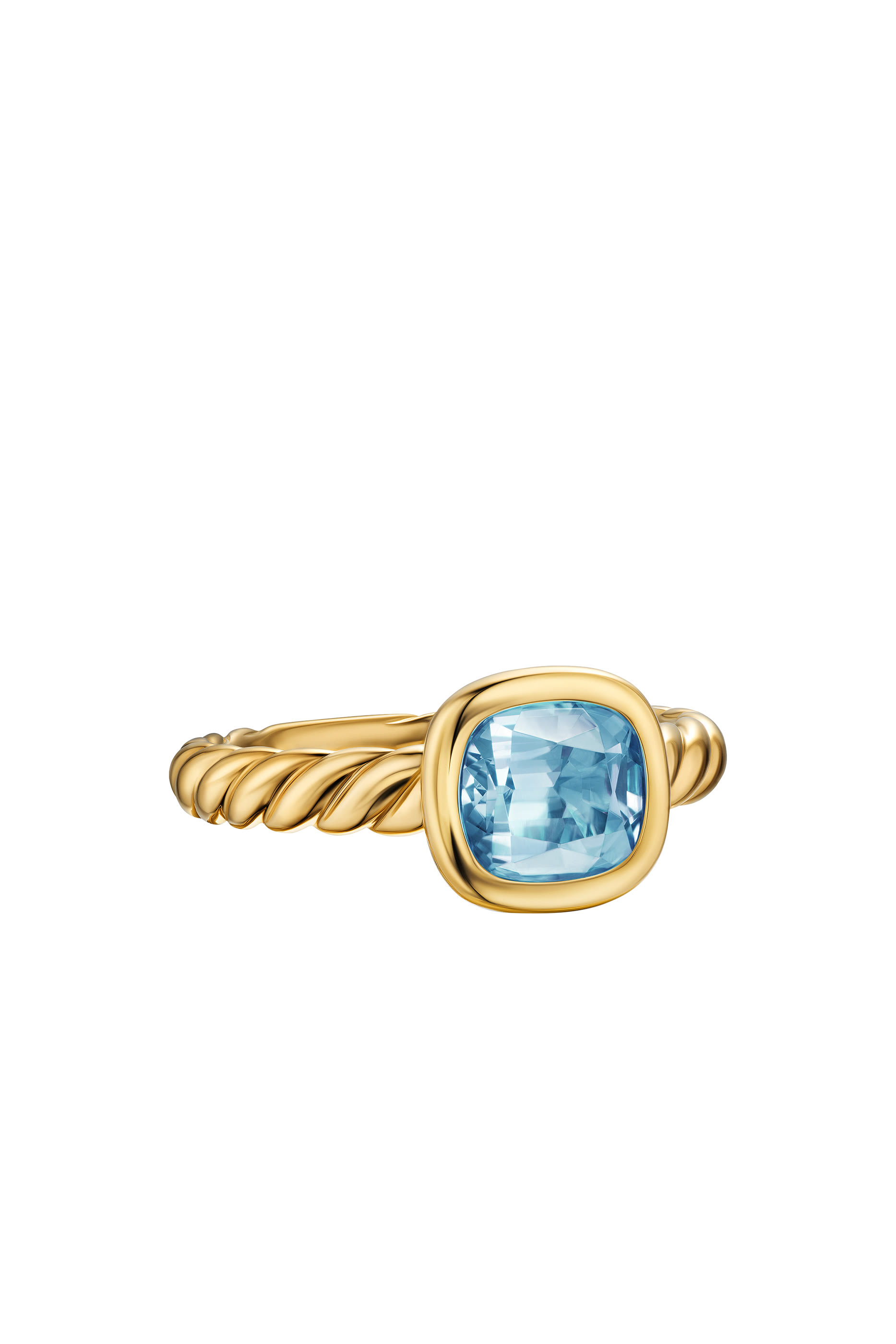 DY Mercer&reg; Stone Ring, 18k Yellow Gold & Blue Topaz