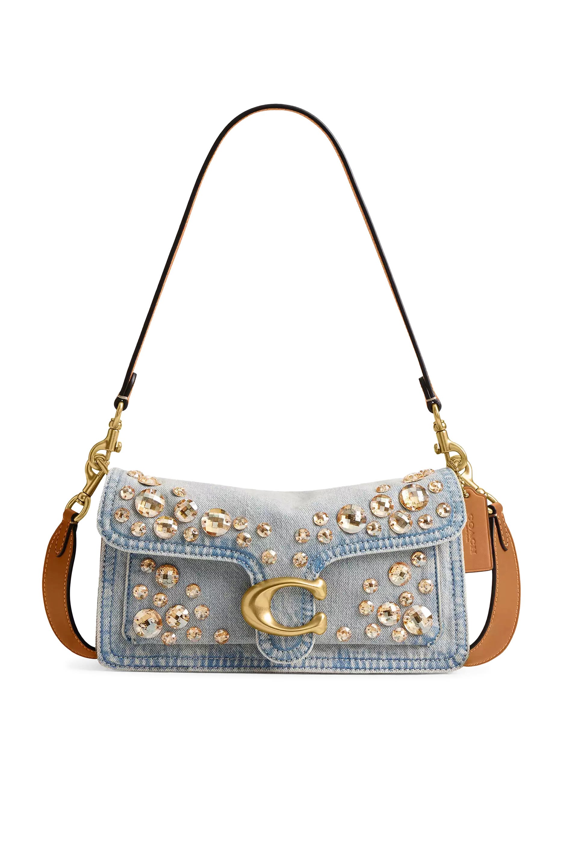 Crystal Denim Tabby 26 Shoulder Bag