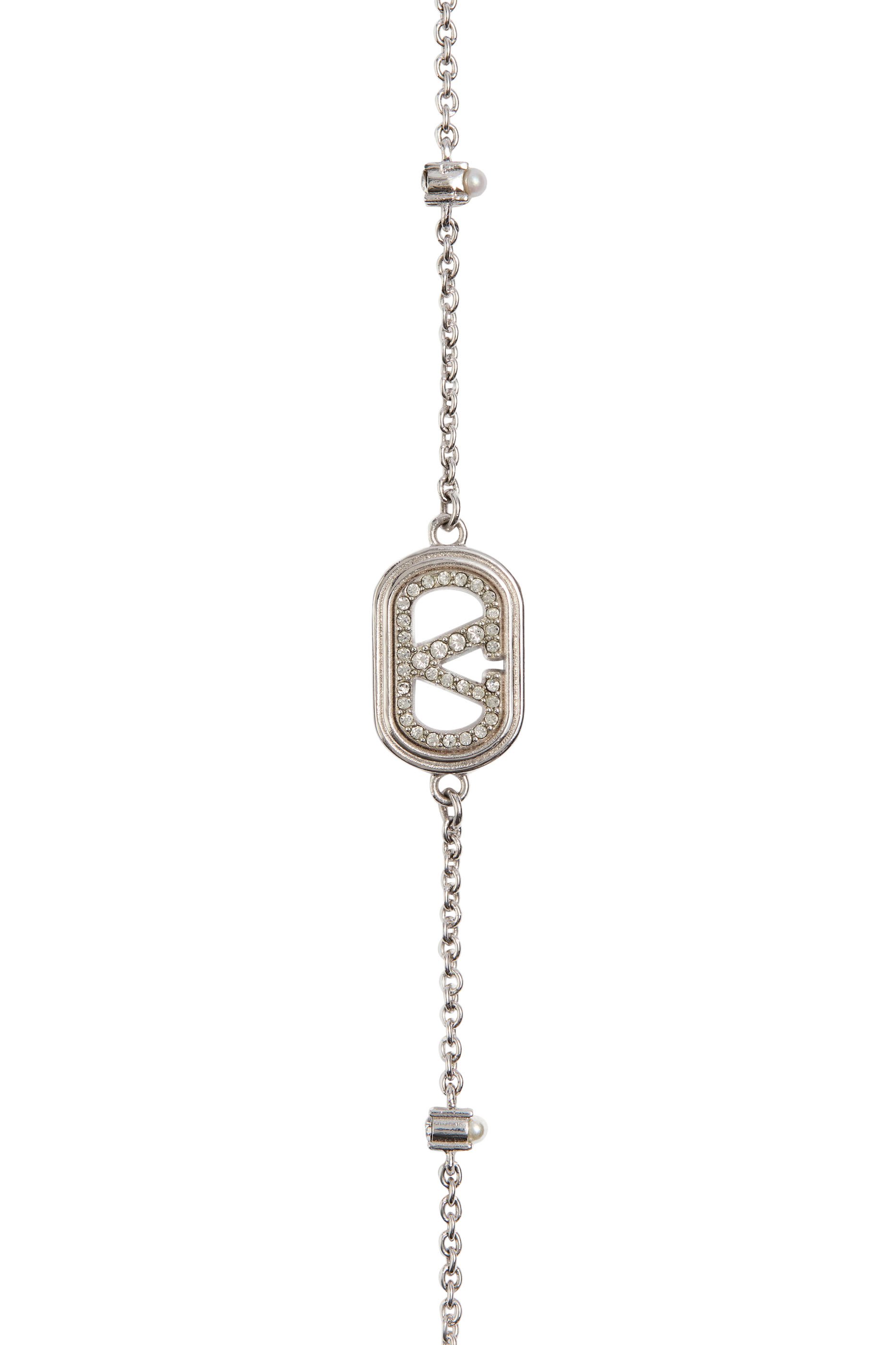 VLogo Signature Bracelet in Metal, Pearls, and Swarovski® Crystals