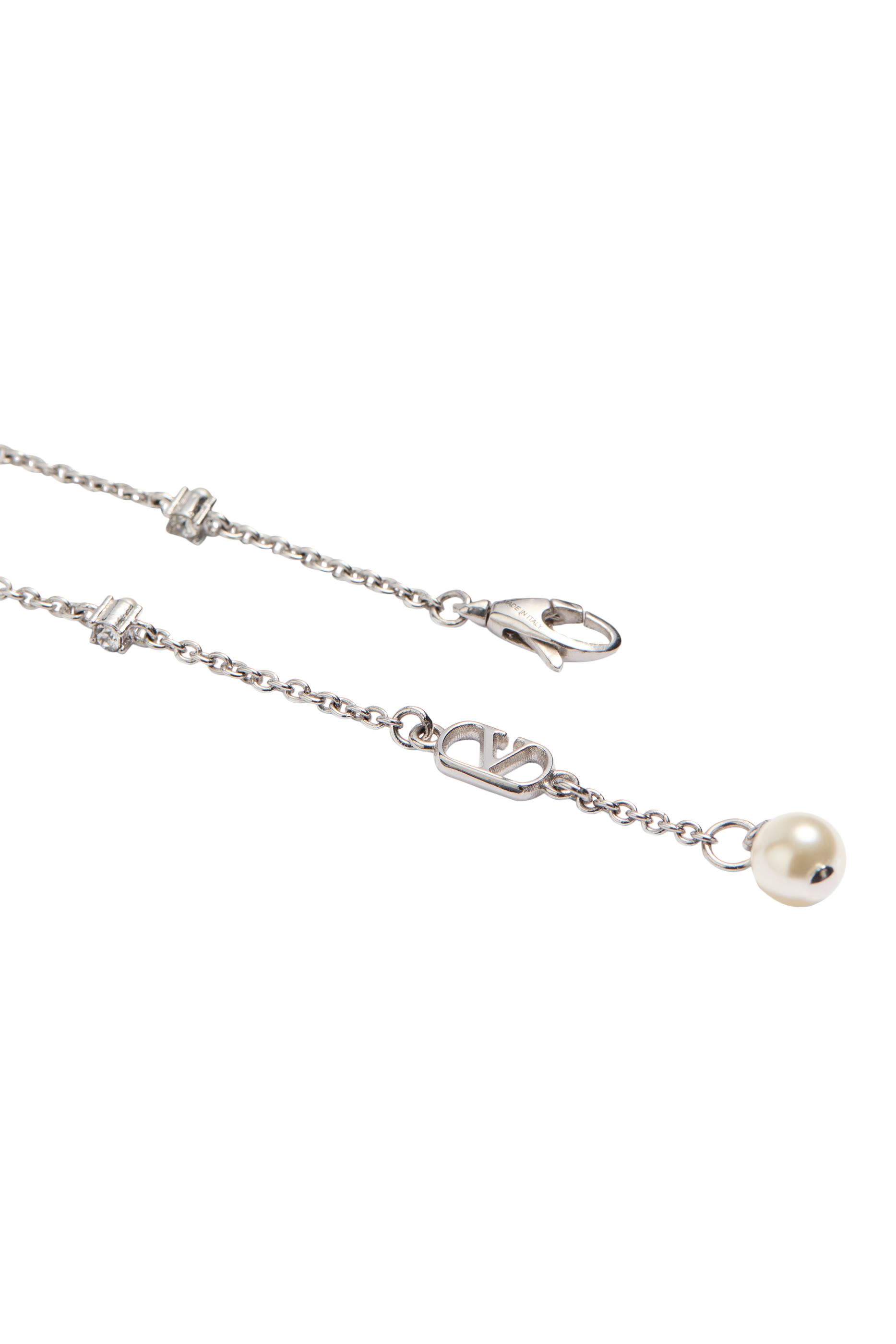 VLogo Signature Bracelet in Metal, Pearls, and Swarovski® Crystals