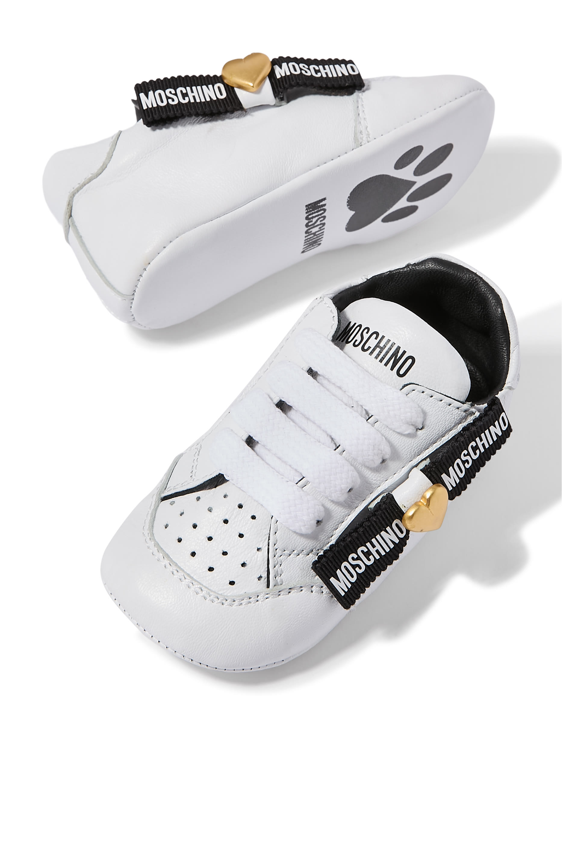 Kids Heart Leather Ballerina Sneakers