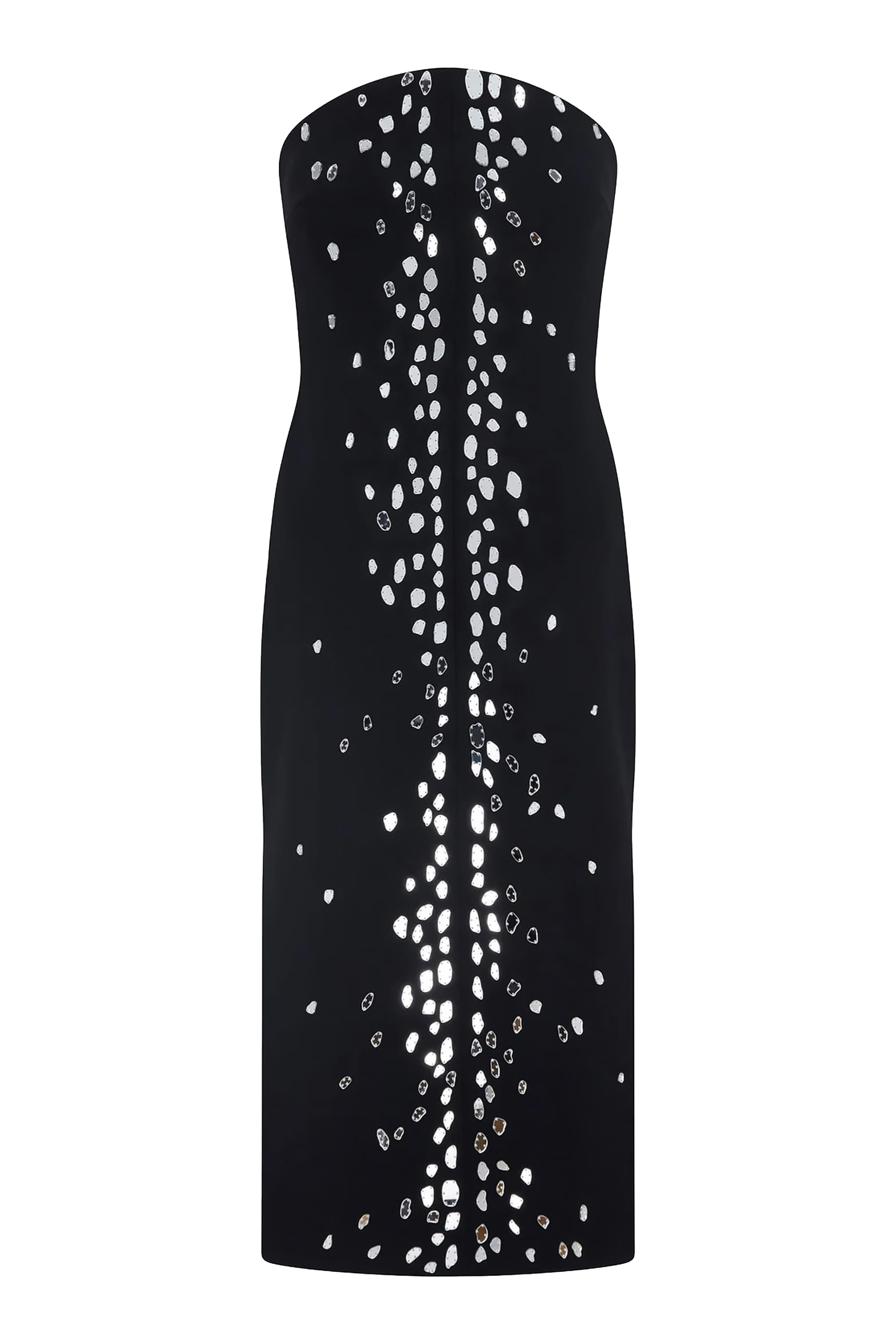 Speckled Crystal Embroidery Midi Dress