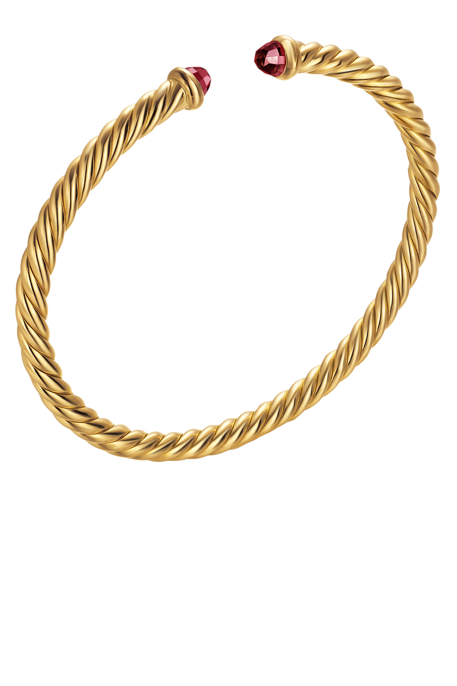 Cablespira&reg; Flex Bracelet, 18K Yellow Gold & Rhodolite Garnet