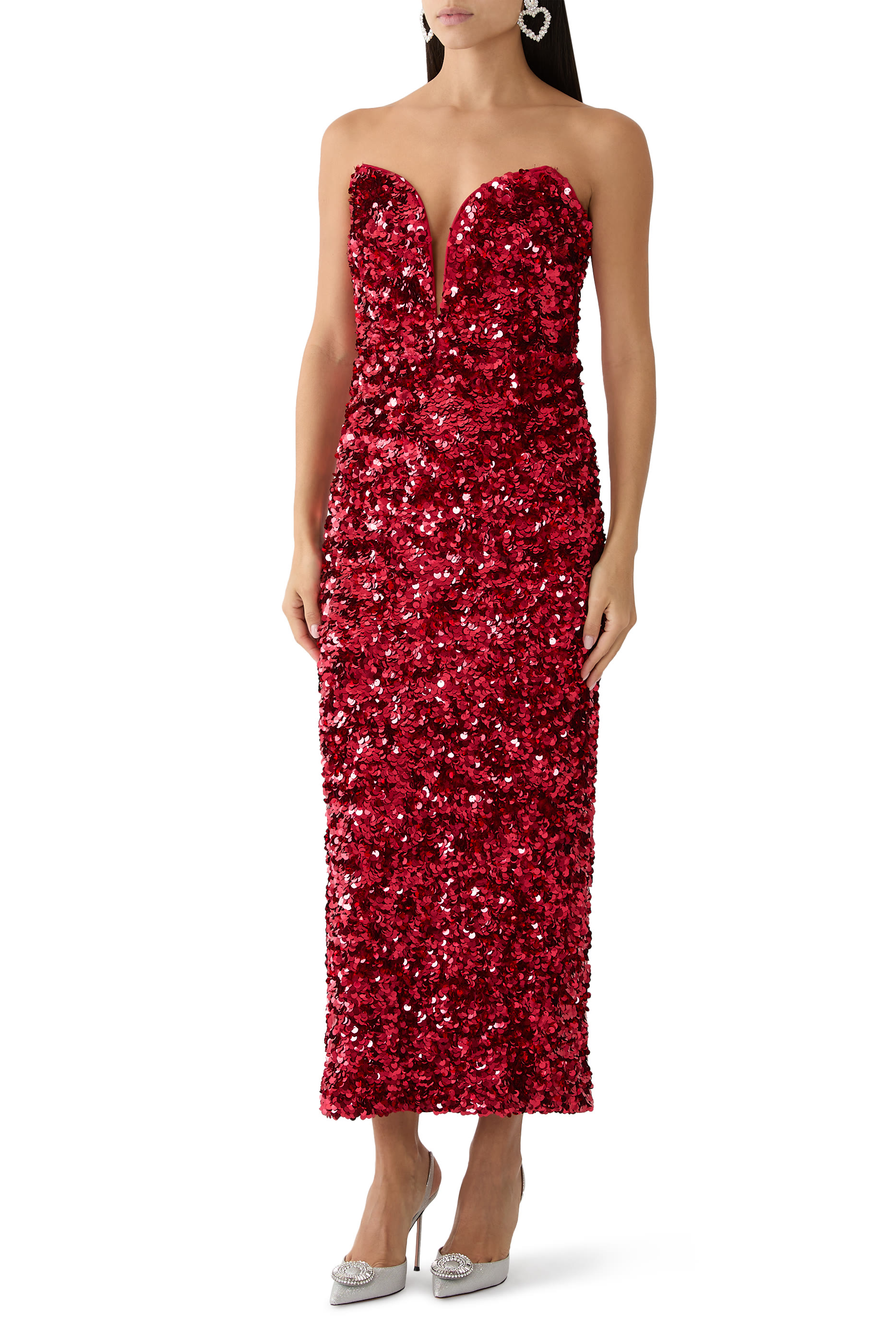 3D Sequin Midi Dress