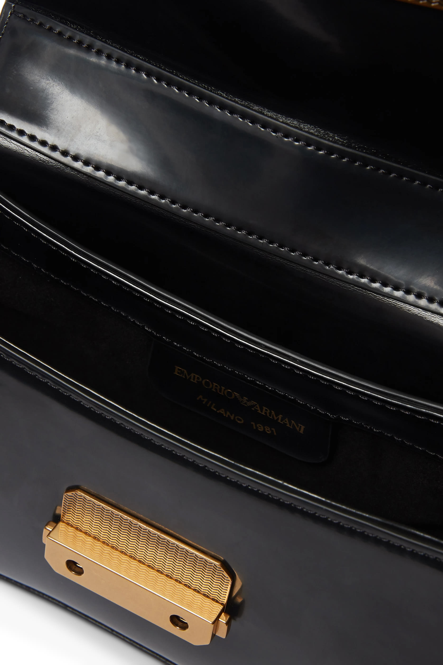 Brushed-Finish Baguette Shoulder Bag