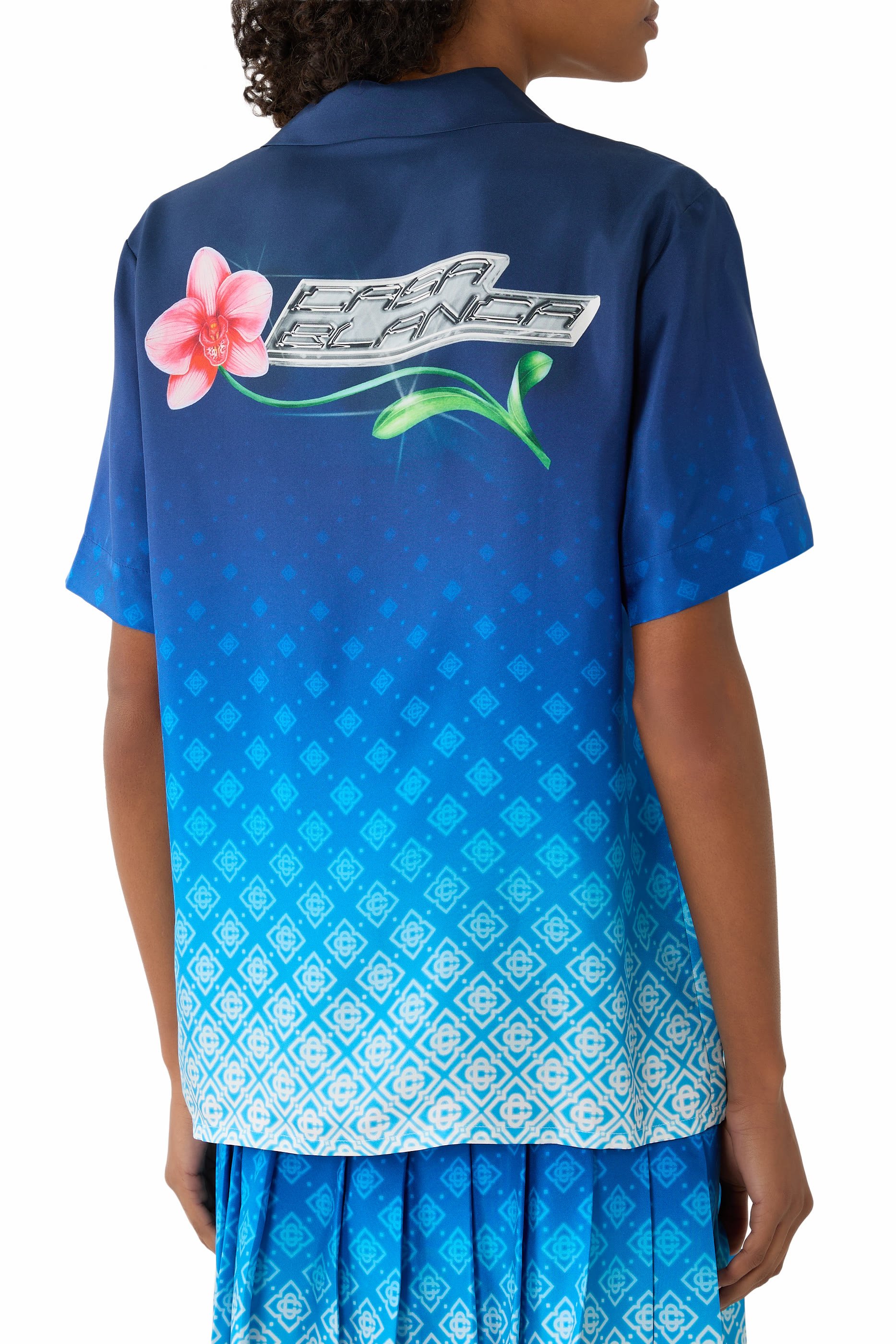 Orchid Monogram Silk Shirt 