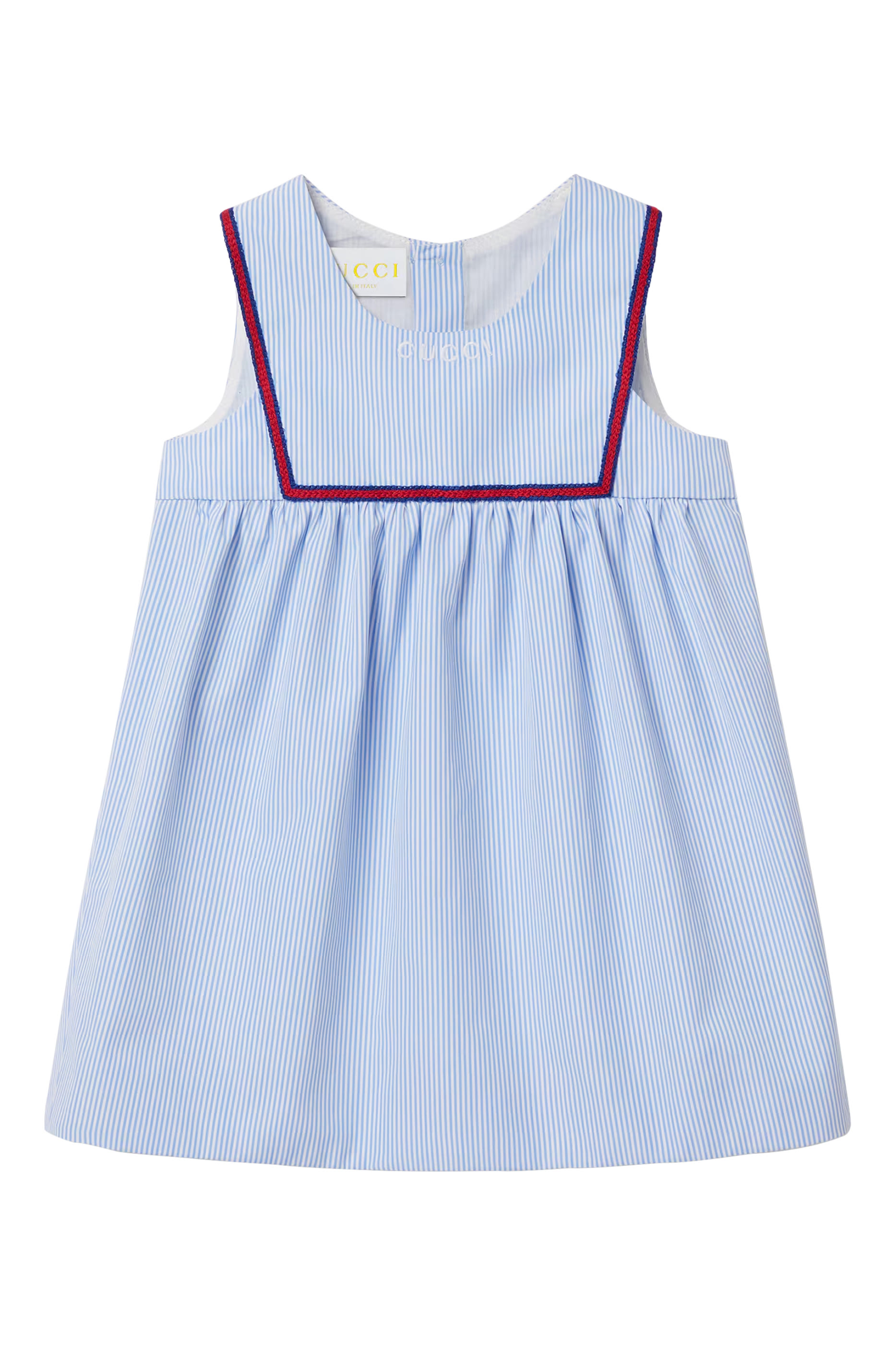 Kids Logo Embroidered Cotton Poplin Dress