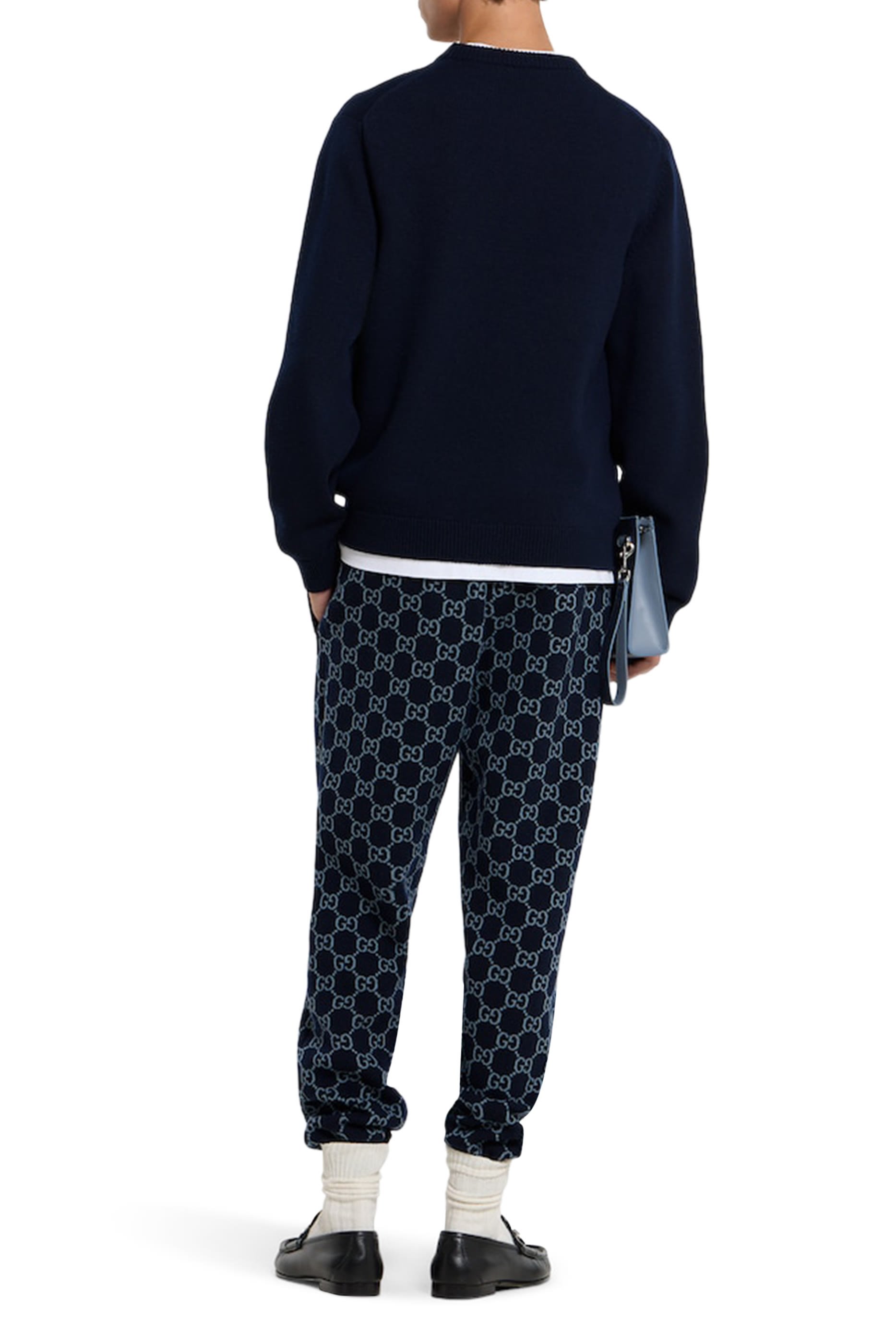 Logo Intarsia Knit Wool Jumper