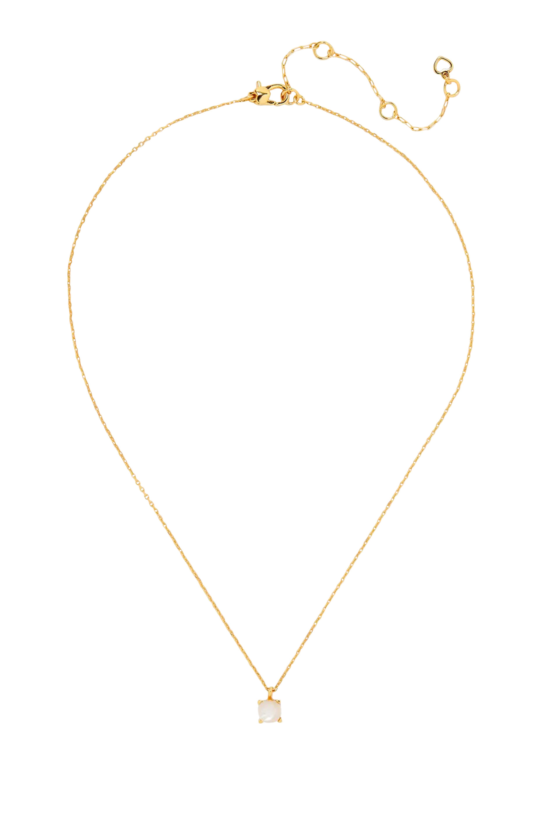 Little Luxuries Square Pendant, Plated Metal & Cubic Zirconia, Glass Stone