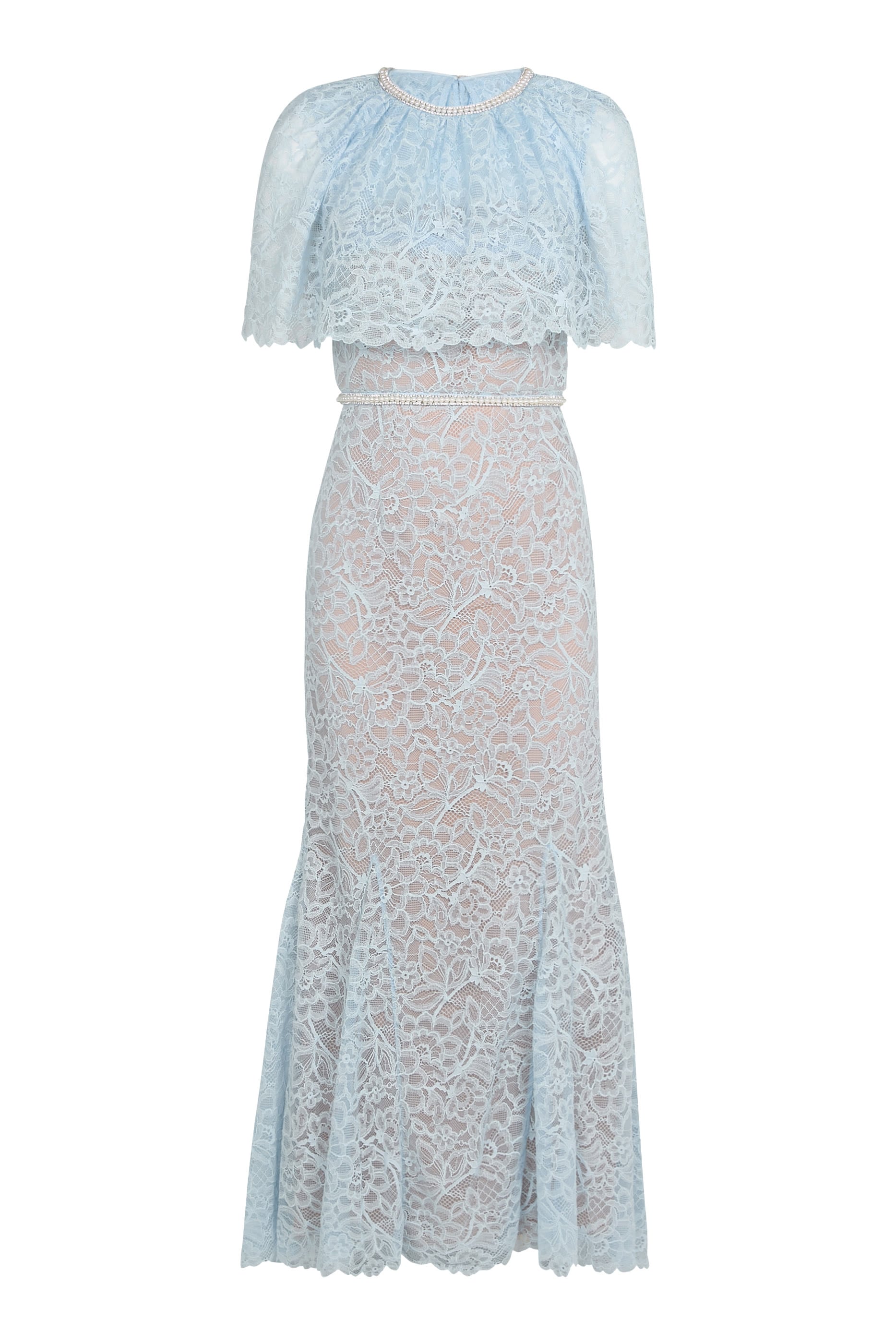 Lace Cape Midi Dress