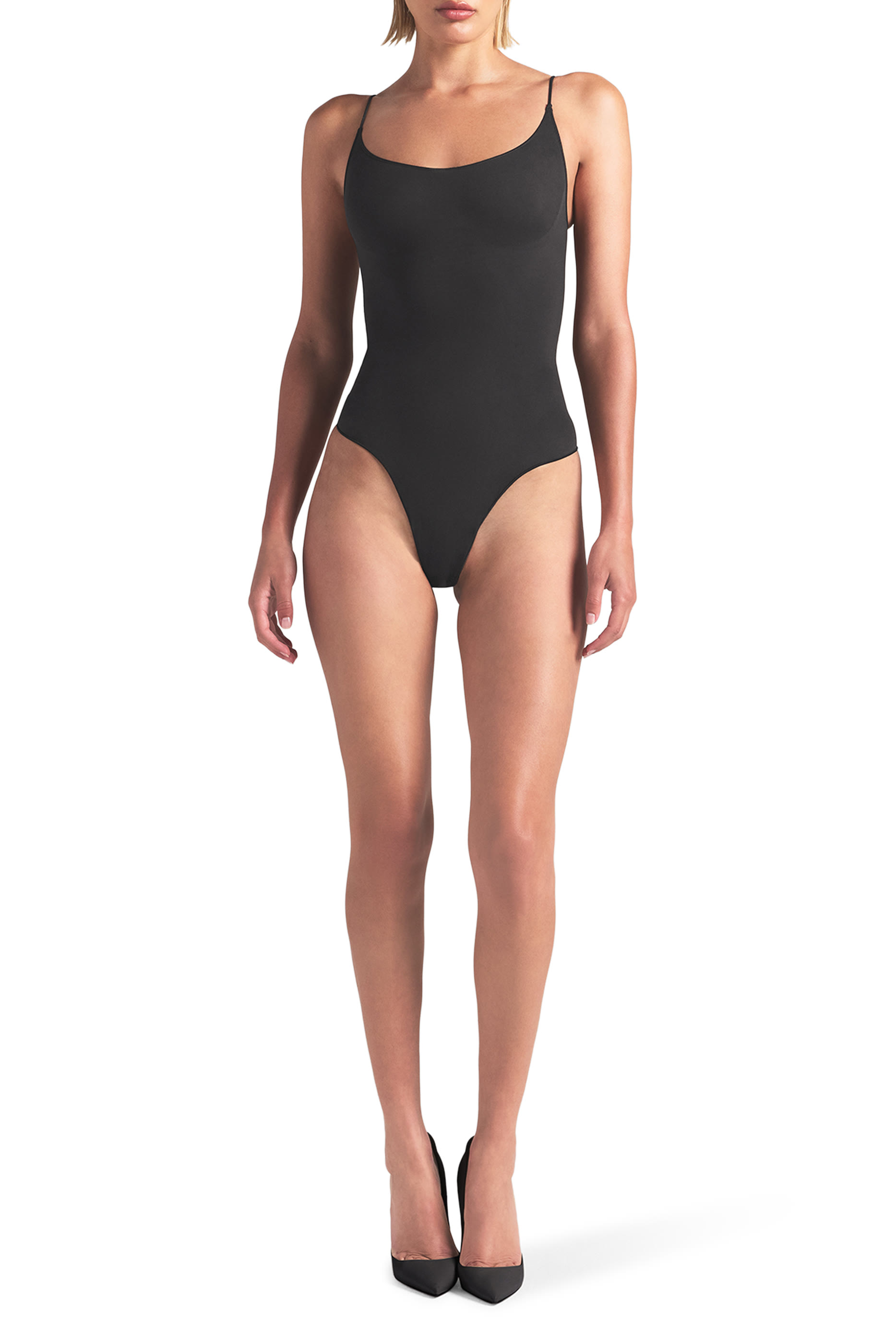  Sheer Seamless Thong Bodysuit