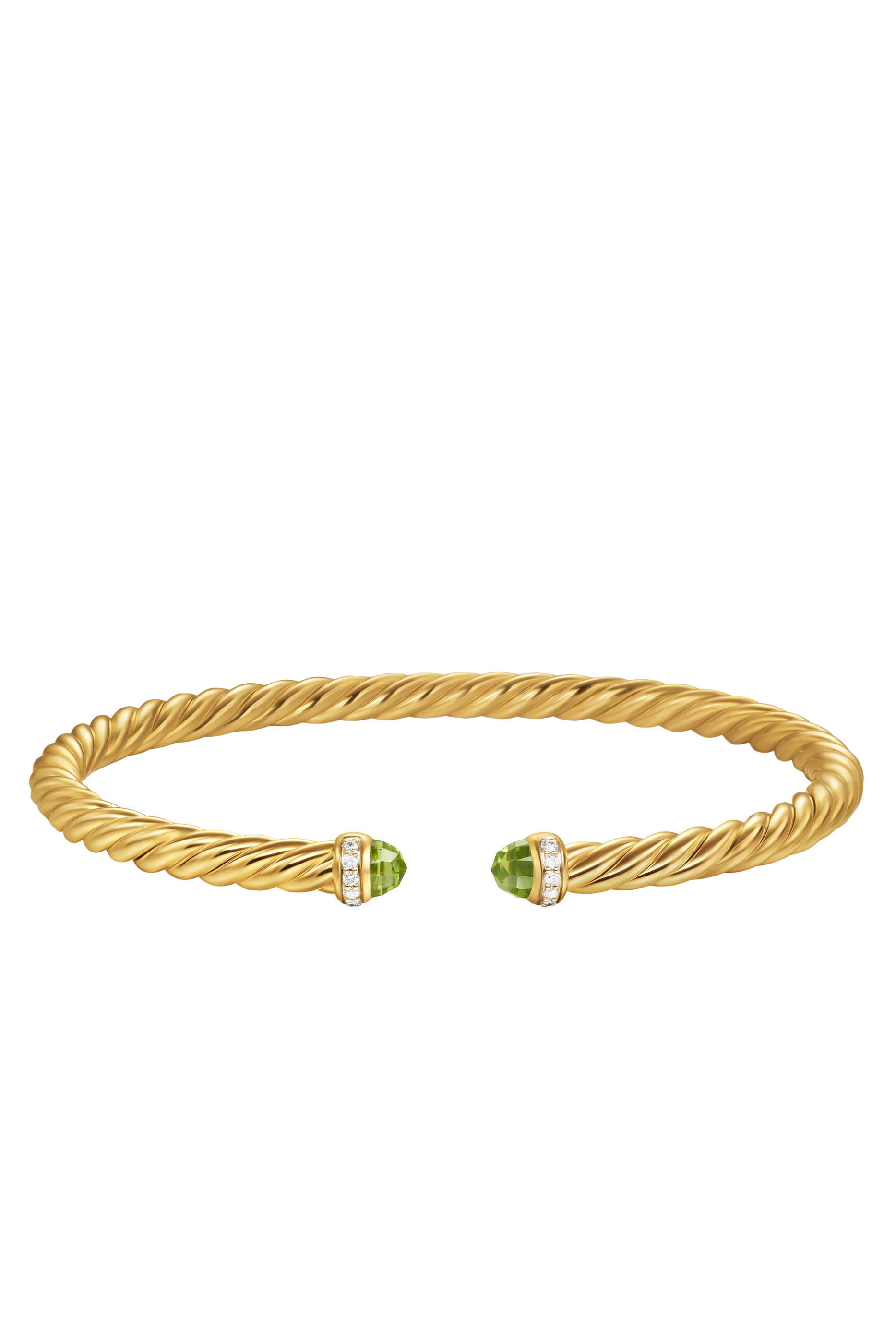 Cablespira® Flex Bracelet, 18k Yellow Gold, Peridot & Diamonds
