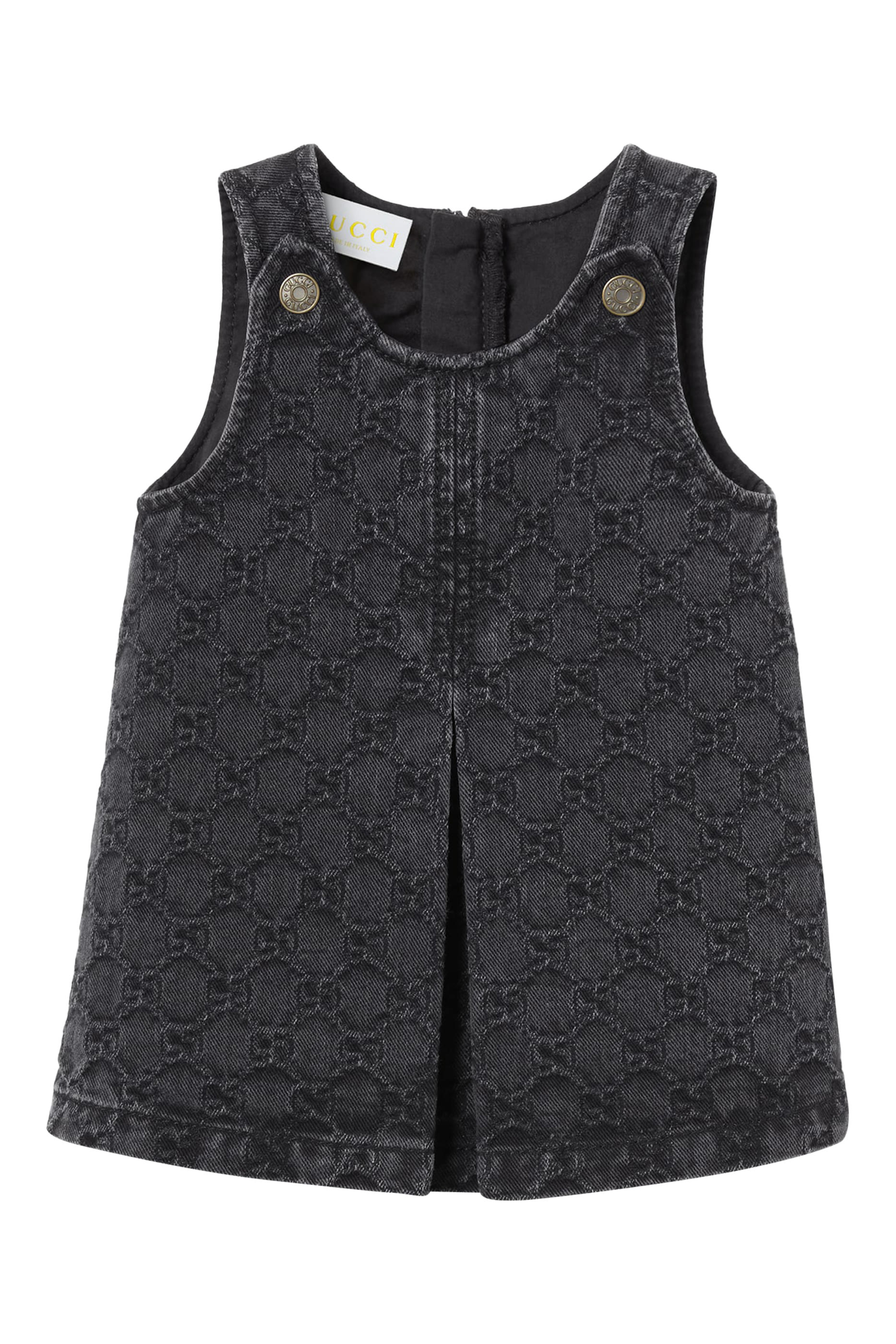 Kids GG Denim Jacquard Dress