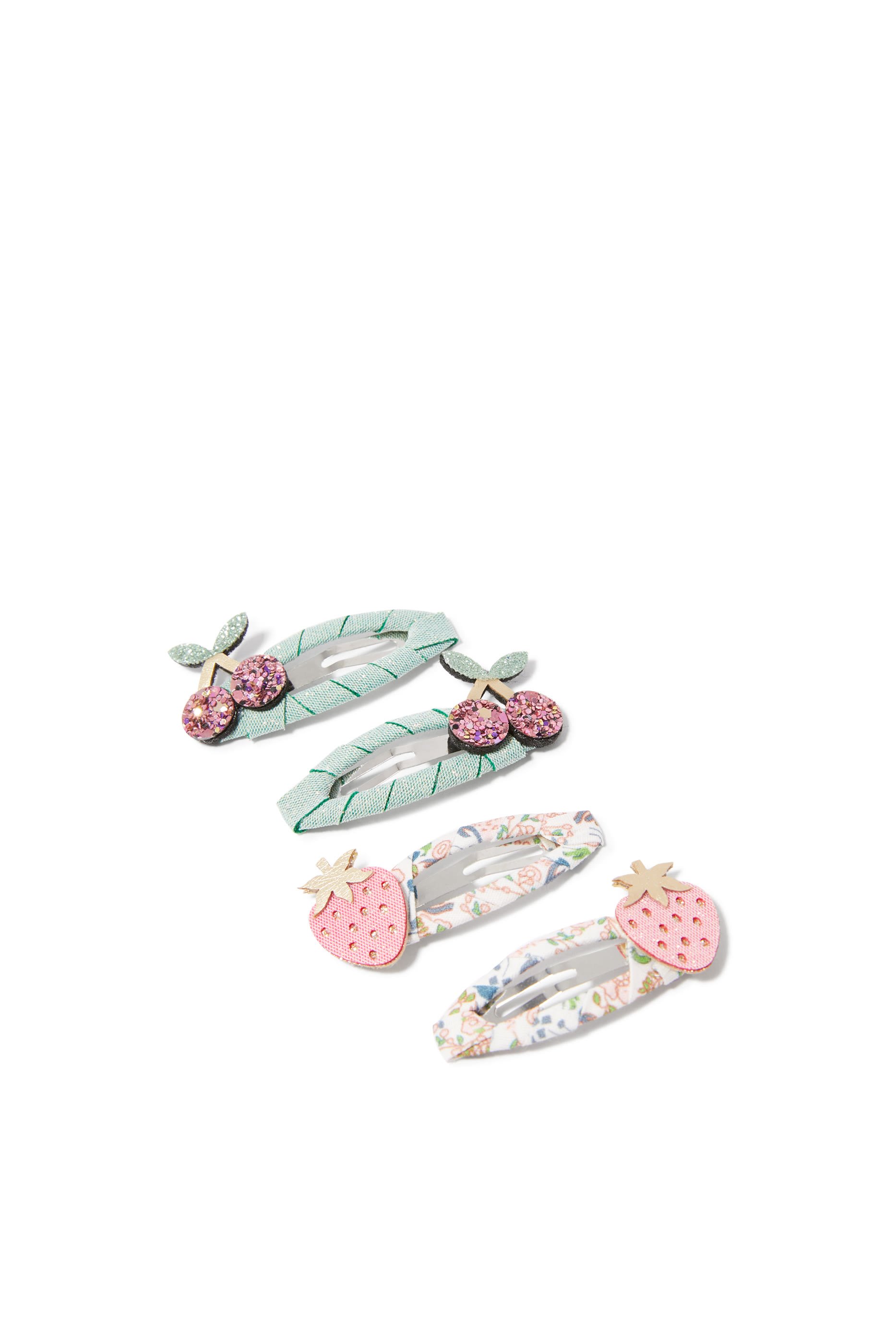 Kids Fruity Floral Clic Clac, Set of 4