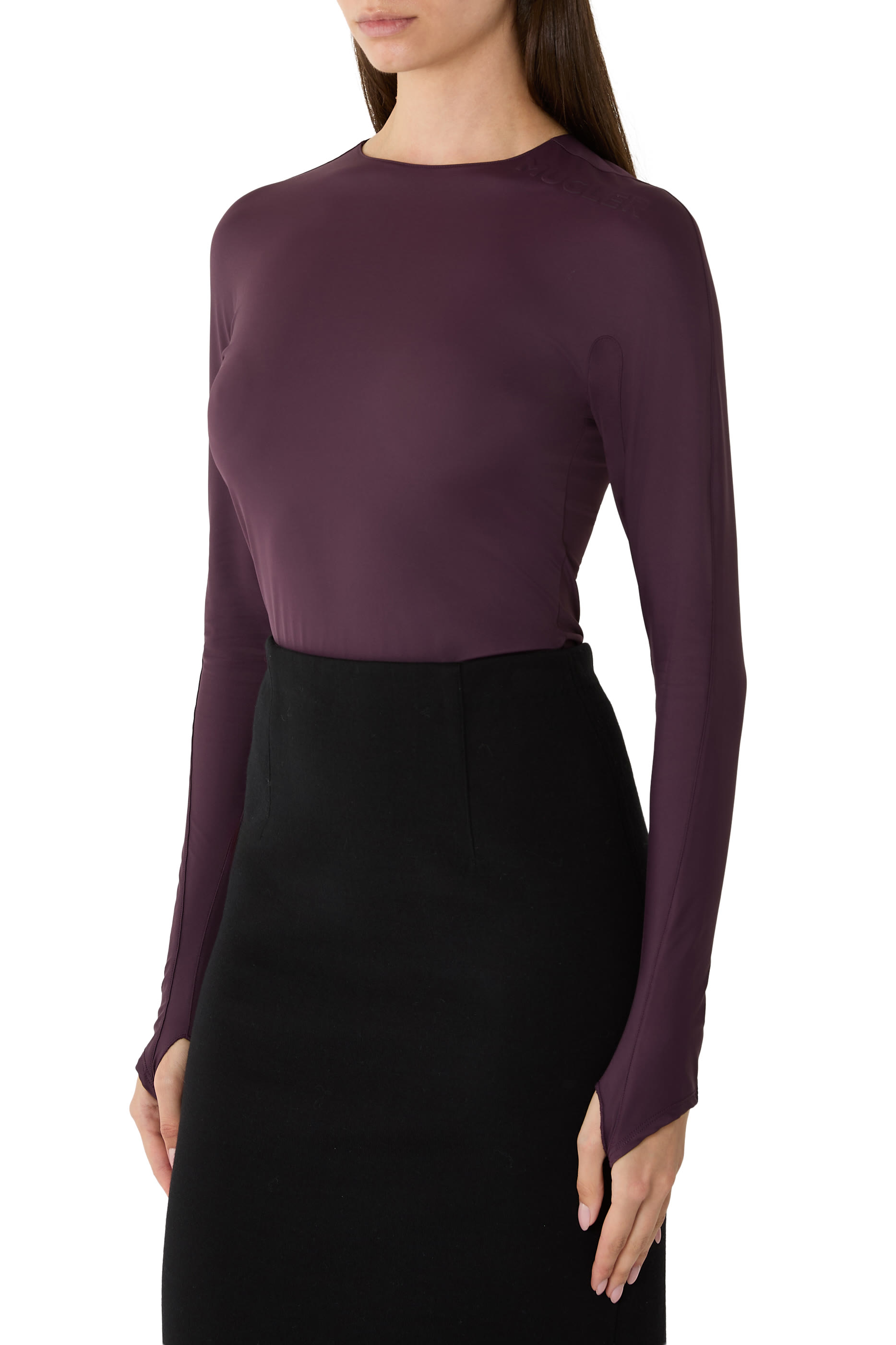 Embossed Logo Long Sleeves Bodysuit