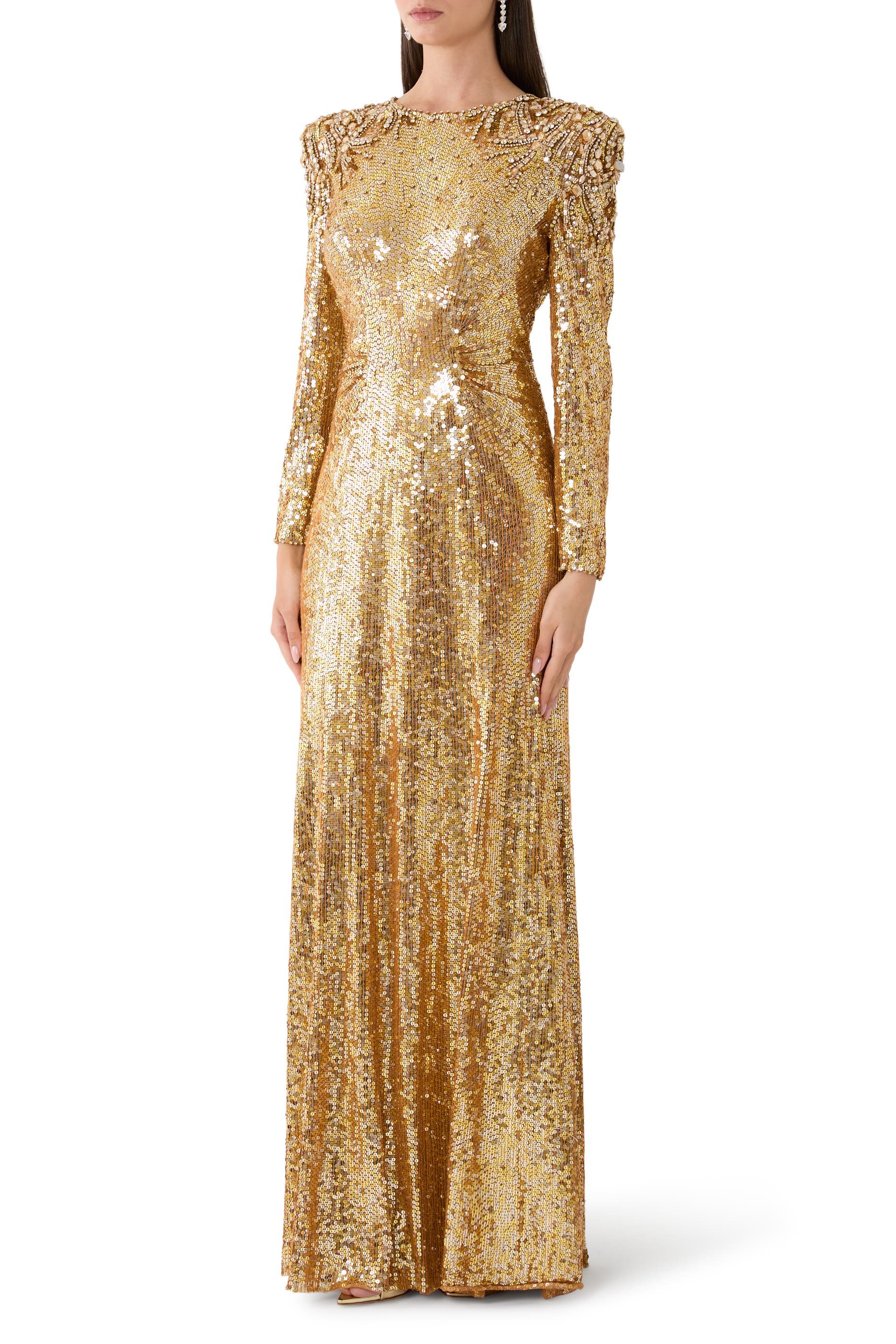 Dulcet Long Sleeve Sequin Gown 