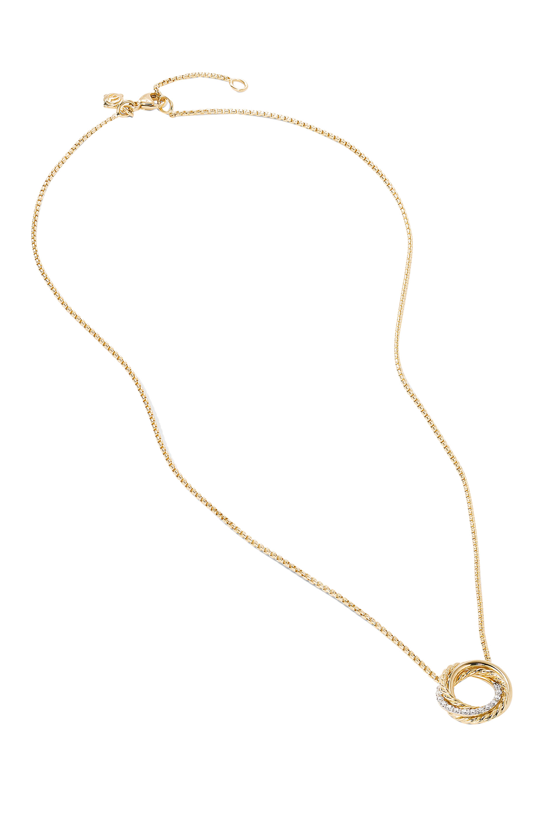 Crossover Diamond Pendant Necklace