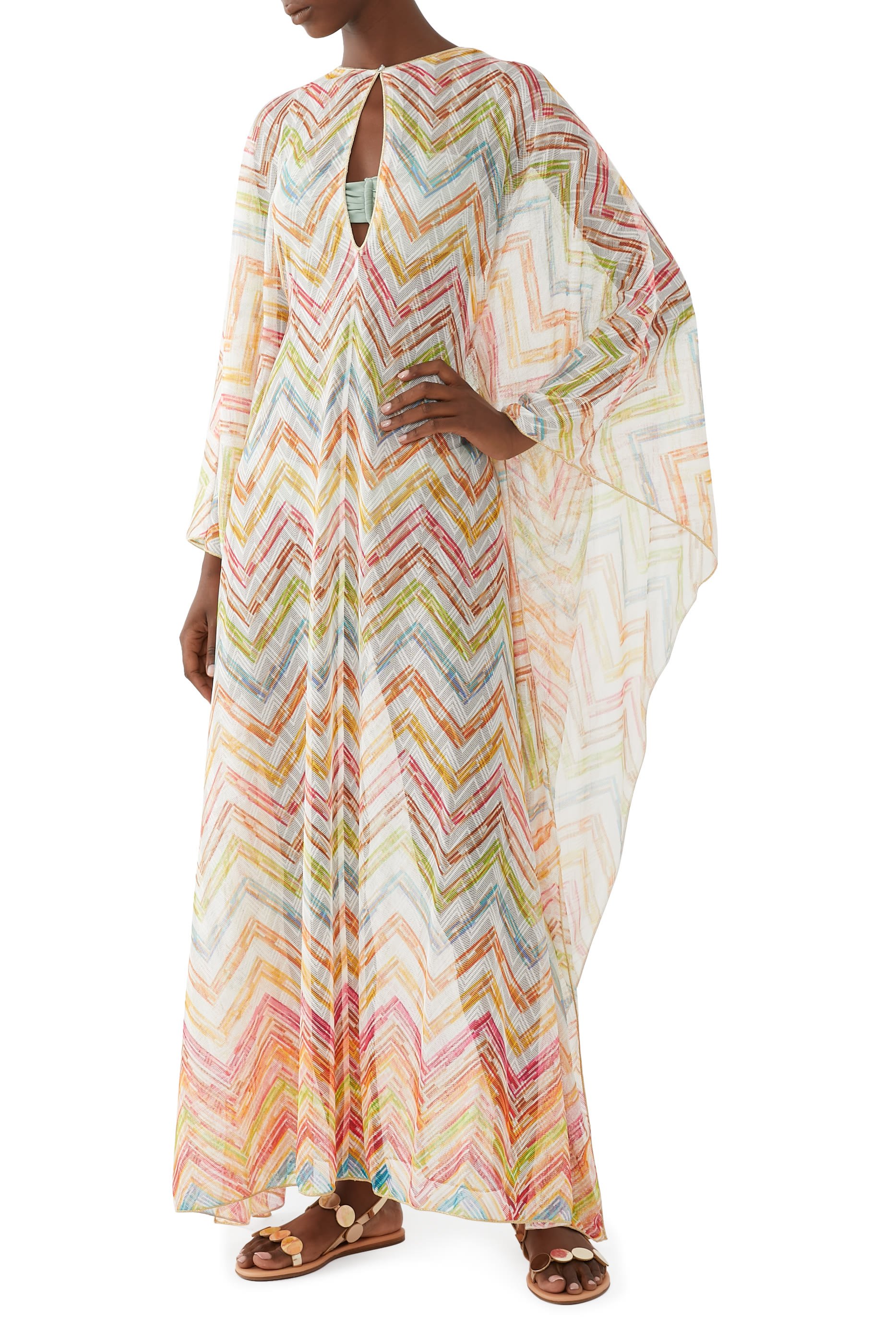 Mare Chevron Raschel Maxi Kaftan