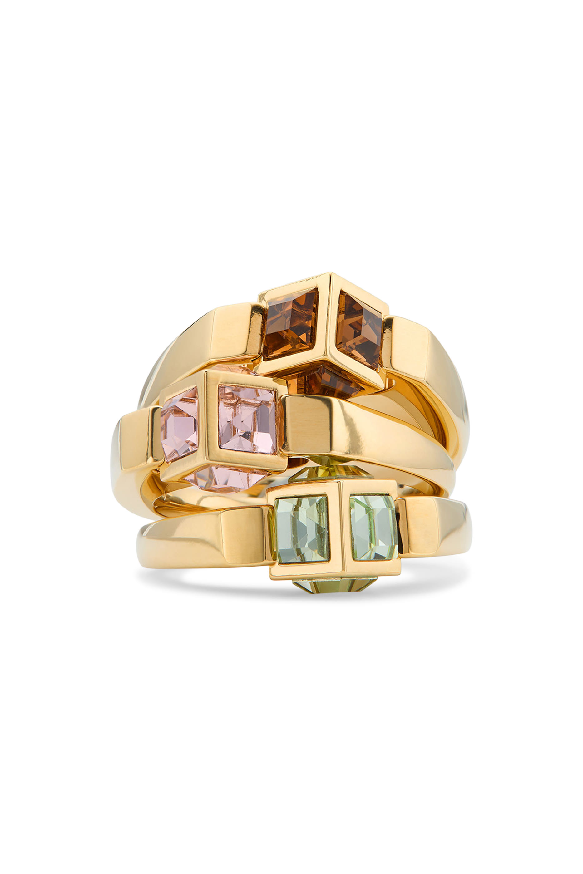 Cube Triple Ring, Metal