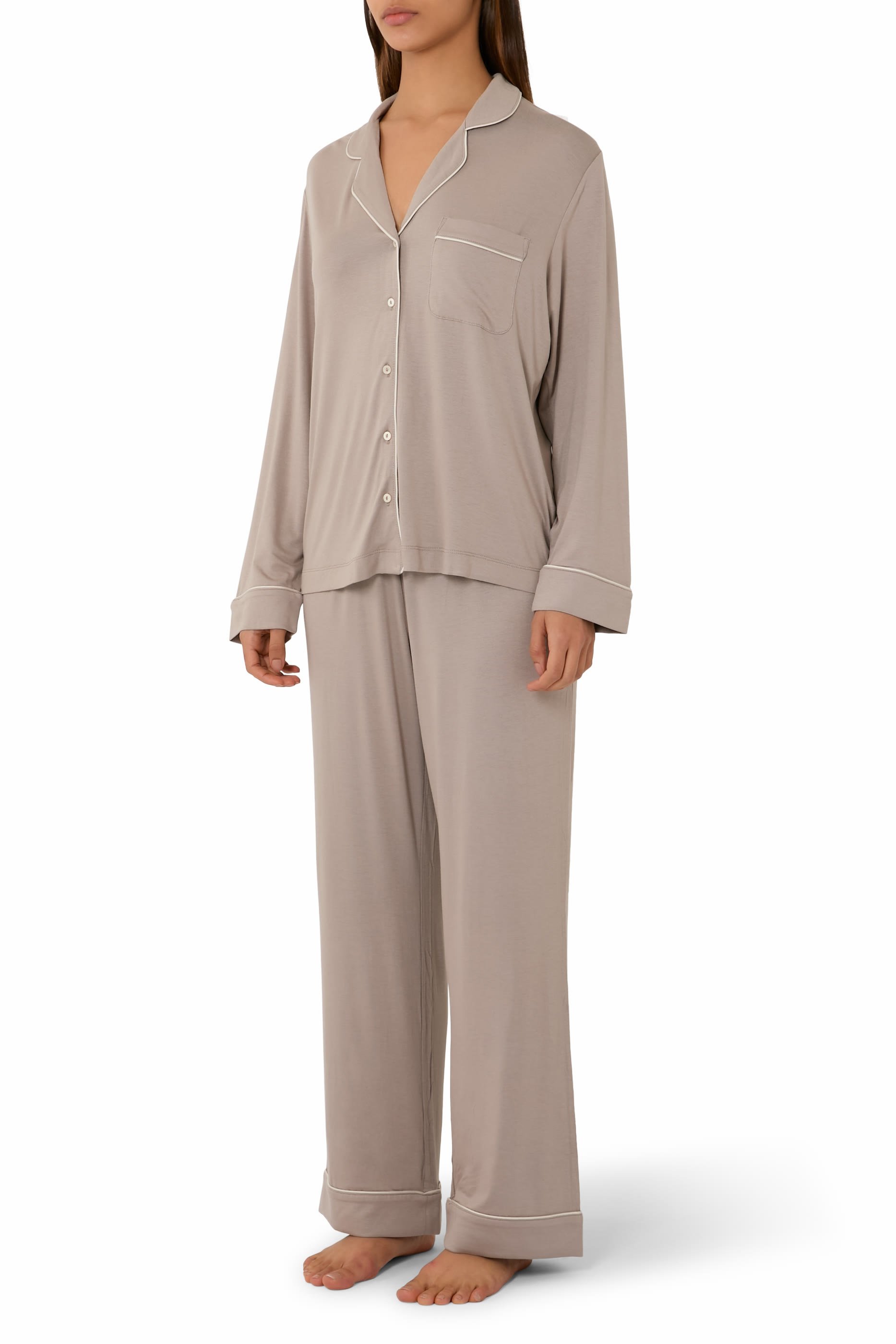 Jersey Classic Piped Pajama Set