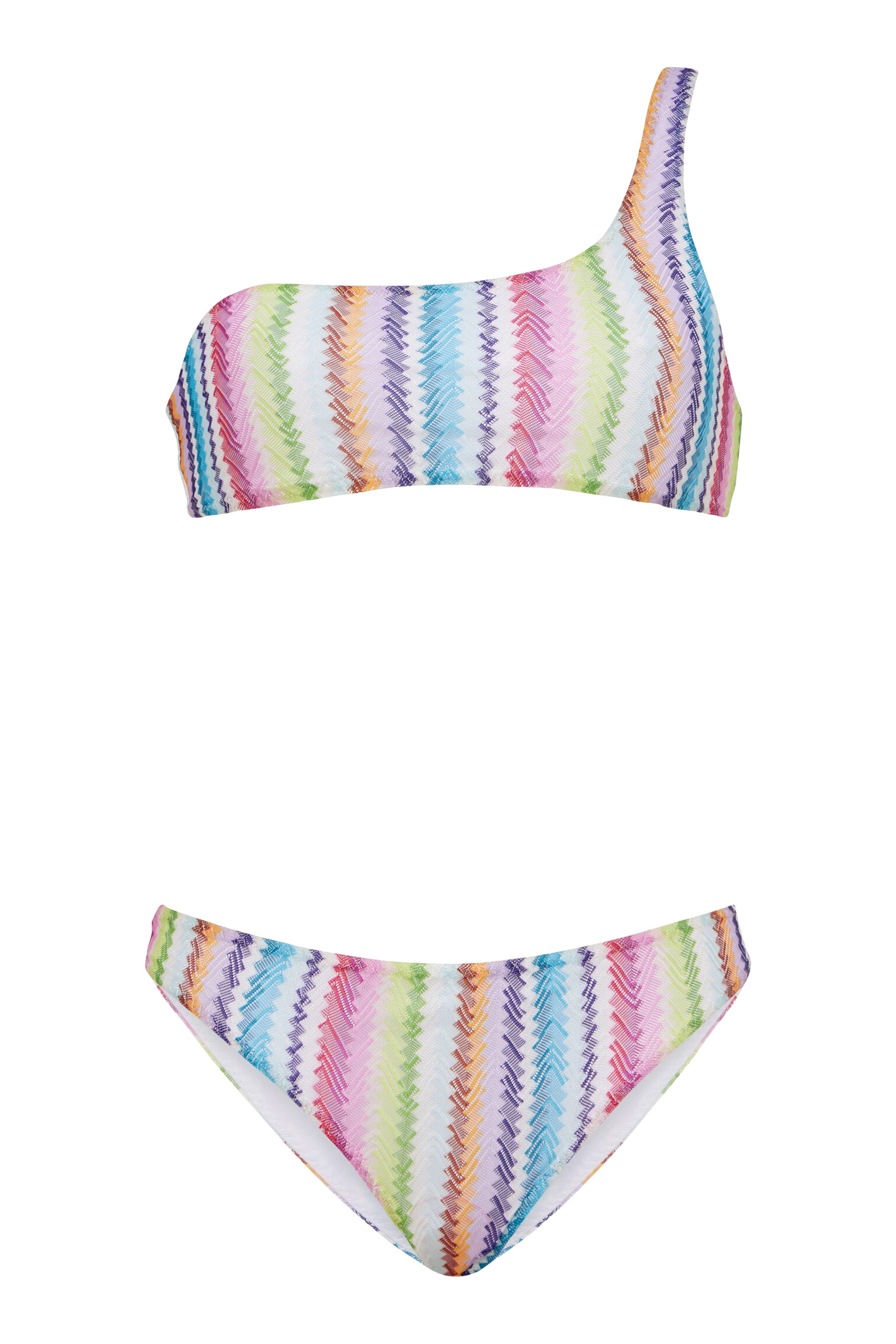 Zig Zag Print One Shoulder Bikini