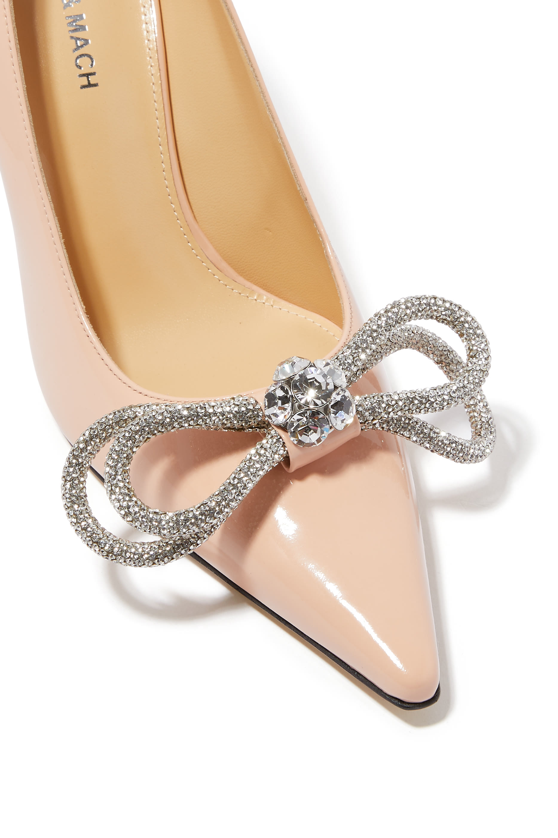 Double Bow 95 Leather Pumps