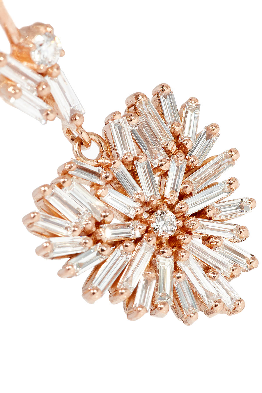 Fireworks Heart Dropper Diamond Earrings